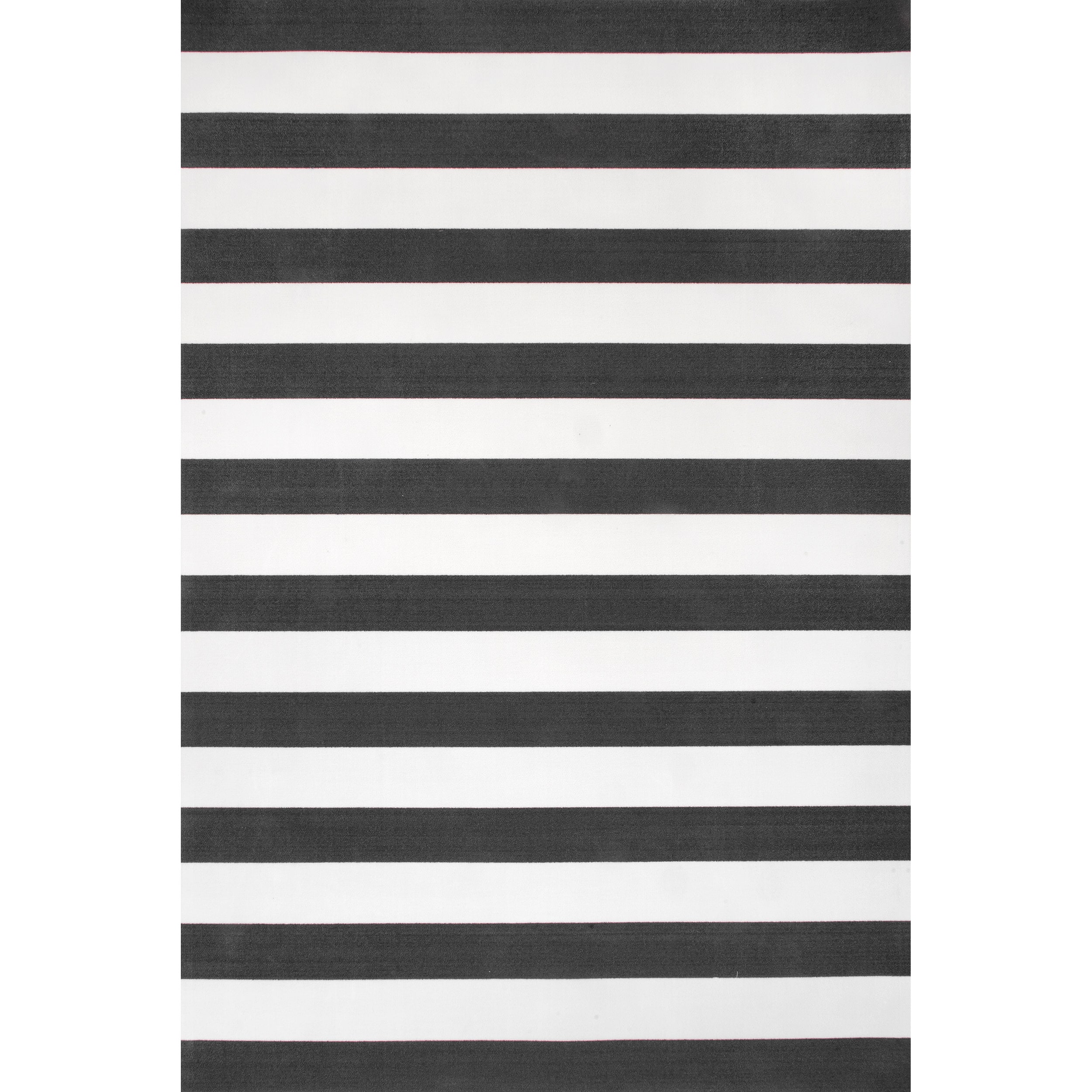 nuLOOM Oasis 5 X 8 (ft) Black Indoor/Outdoor Stripe Area Rug in the ...