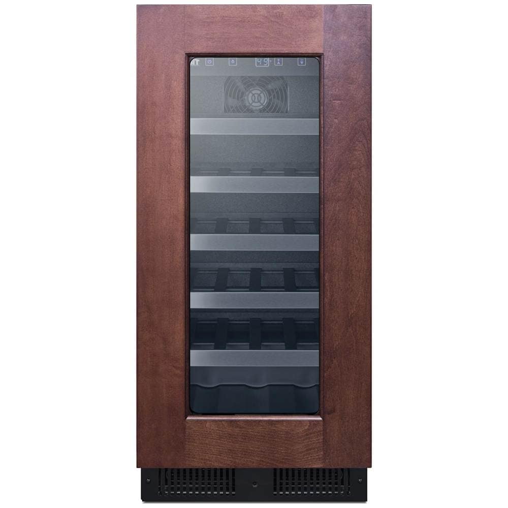 Summit ALWC15PNR  ALWC15PNR 15 Inch Wide 23 Bottle Capacity Panel Ready BuiltIn  Free Standing Wine Cooler with LED Lights and Digital Thermostat