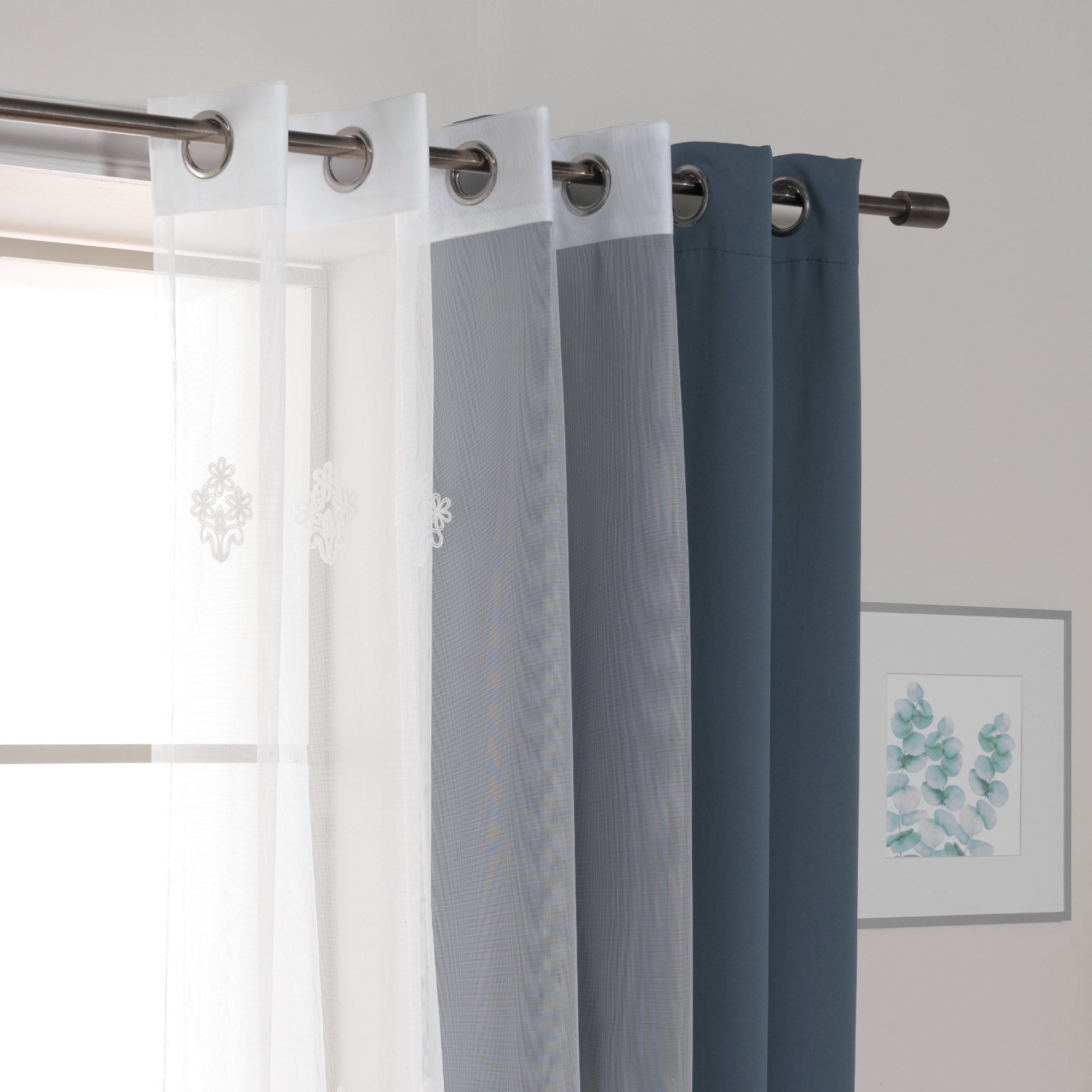 Best Home Fashion MM-DAMAS-96-INDIGO curtains - View #3