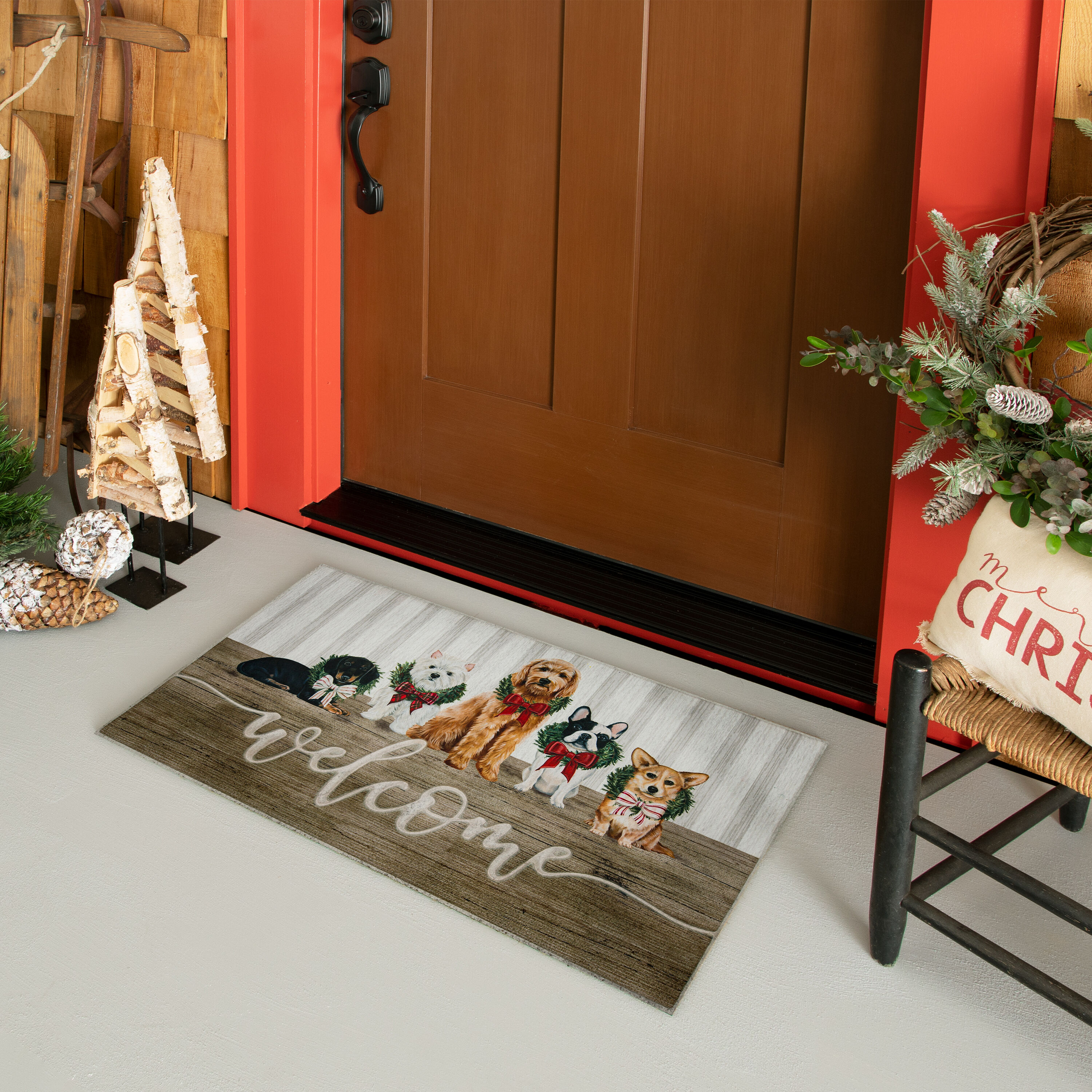 Dachshund Snow Merry Christmas Doormat - Pet Welcome Mats
