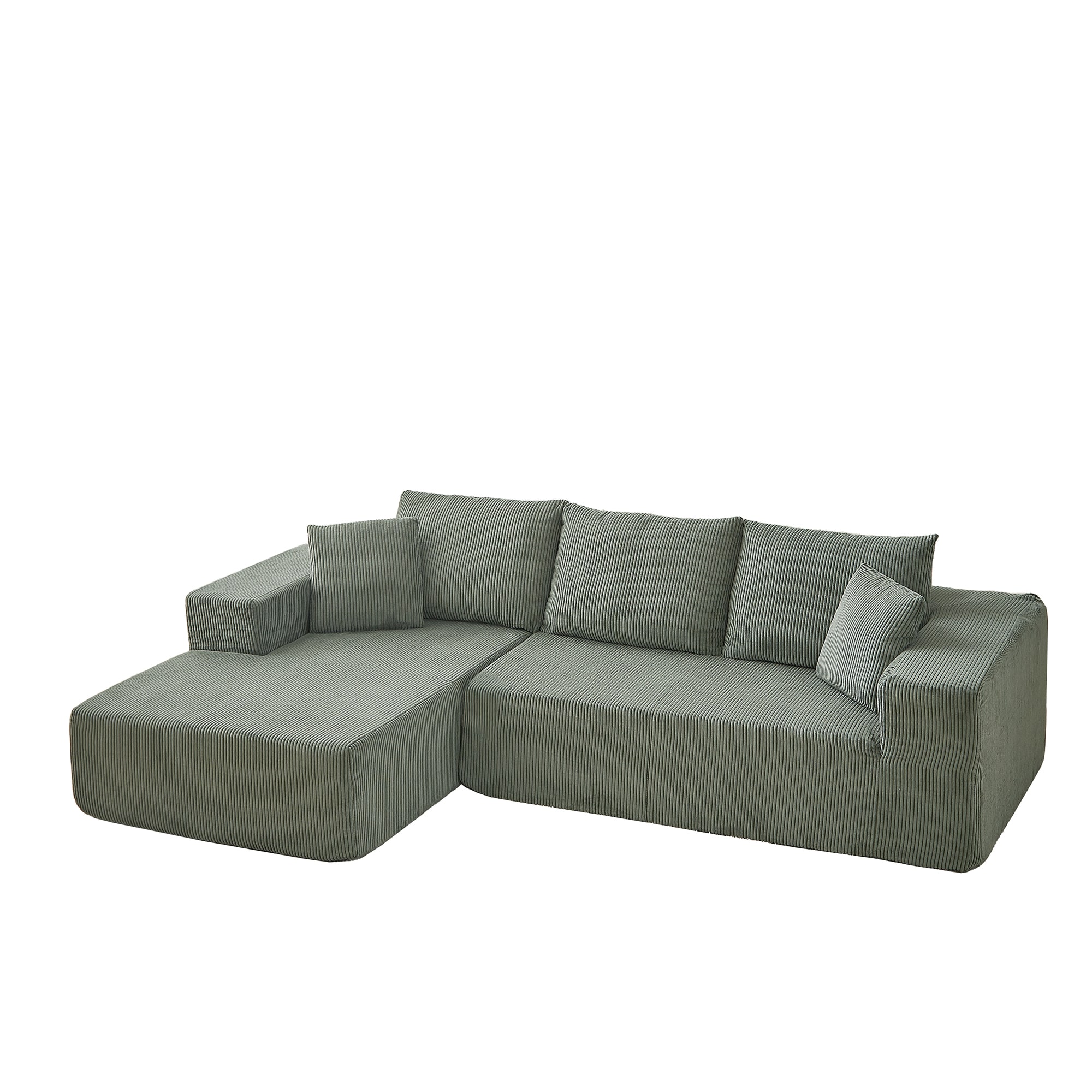 Bybafun YA3700455 110-in Modern Green 3 -seater Reclining Sectional