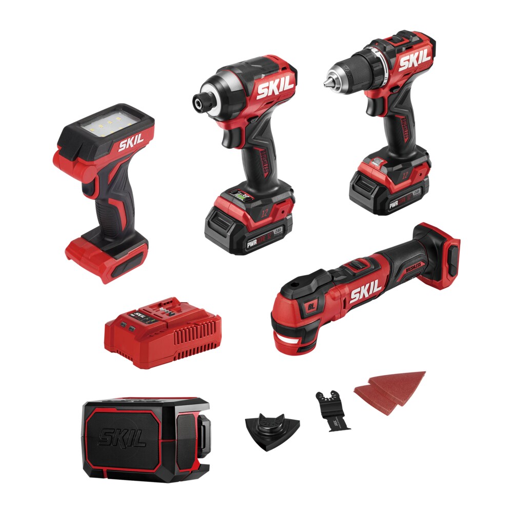 SKIL 12-volt 5-Tool Brushless Power Tool Combo Kit (2-Batteries Included and Charger Included)