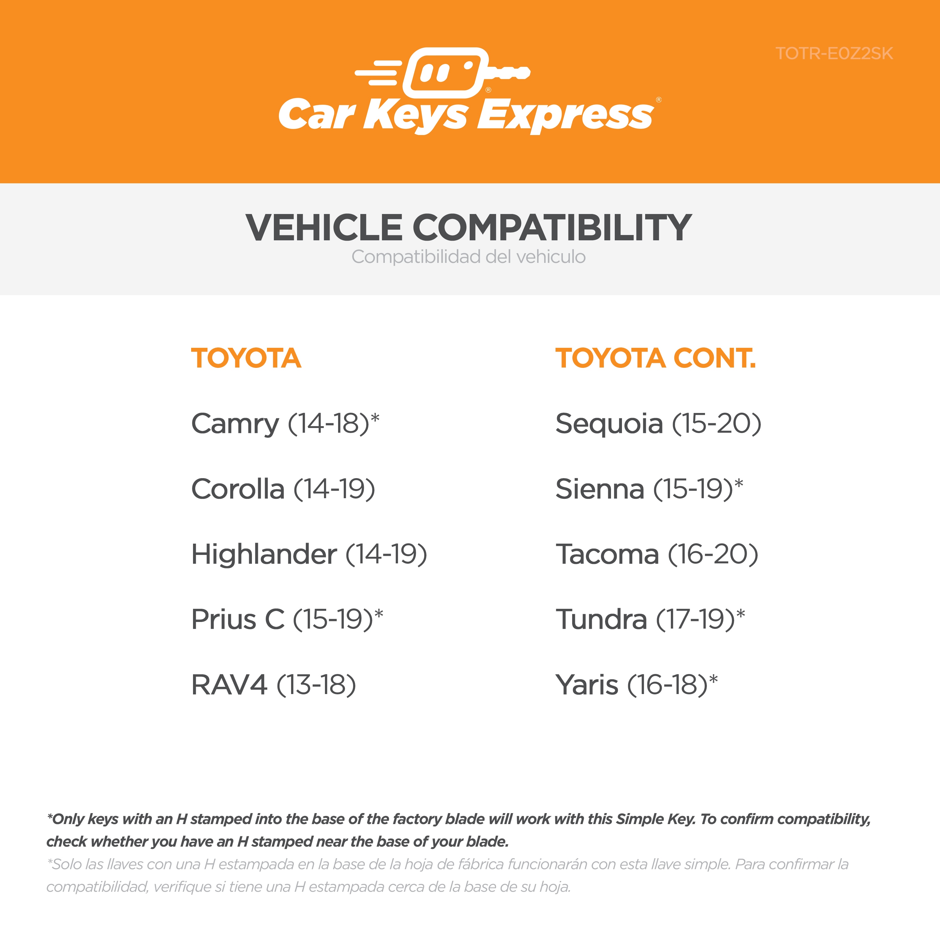 Car Keys Express TOTR-E0Z2SK c060438 - View #2