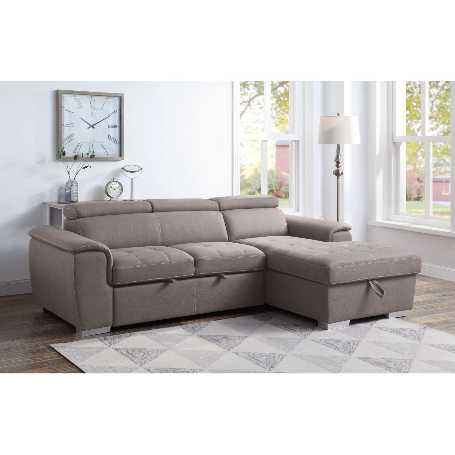 JASMODER 55535 66.00-Inches Modern Light Brown Sofa
