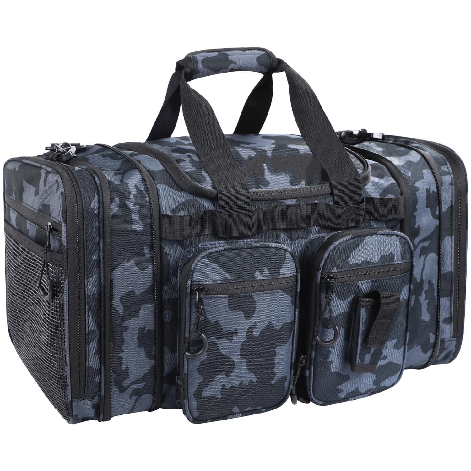 Angel Sar 16.5in L 10.4in W 11in H 13-Pocket Expandable Water Resistant Gray Fishing Tackle Bag