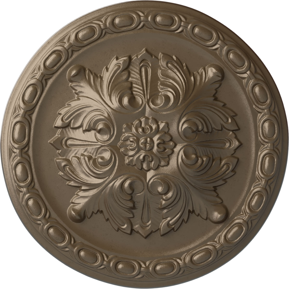 Ekena Millwork CM12STWSS Stockport 11.75-in W x 11.75-in L Painted Warm Silver Polyurethane Whole Ceiling Medallion