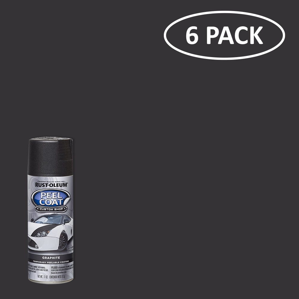 Rust-Oleum Automotive Peel Coat 6-Pack Matte Black Spray Paint (NET WT.  11-oz) in the Spray Paint department at