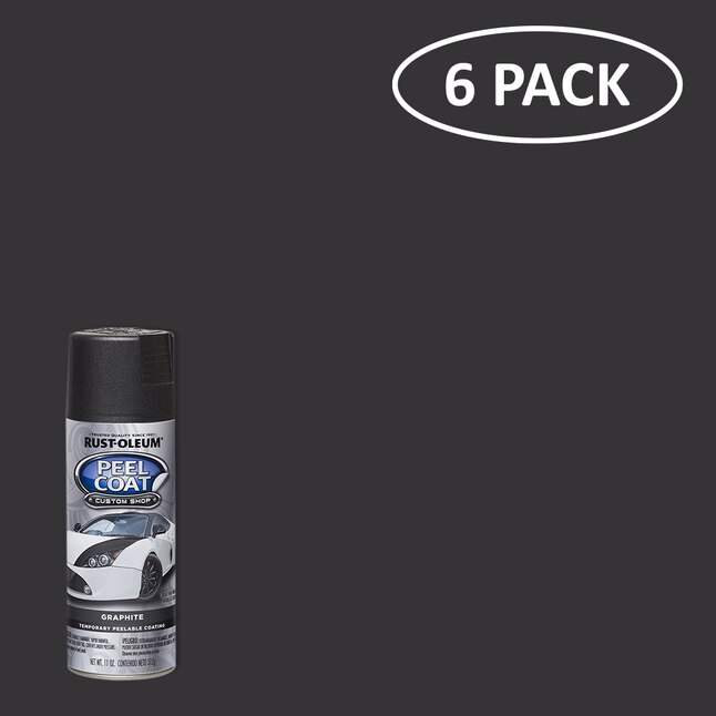 Rust-Oleum Automotive Peel Coat 6-Pack Matte Graphite Spray Paint (NET WT.  11-oz) in the Spray Paint department at