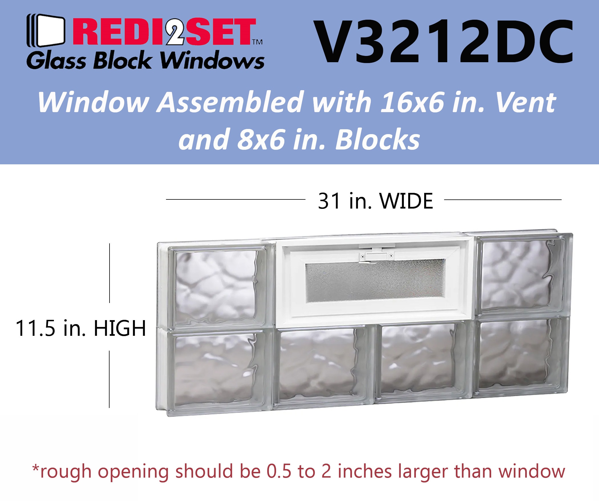 REDI2SET V3212DC Glass-Block-Windows - View #2
