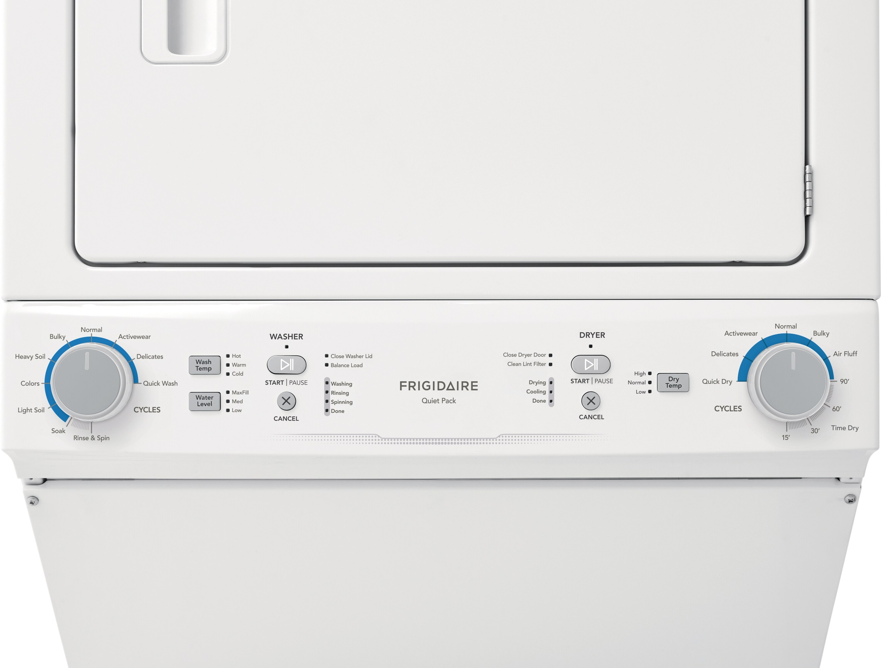 Frigidaire Quick Wash and Dry Cycle, Maxfill and Long Vent Electric Stacked Laundry Center with 3.9-cu ft Washer and 5.6-cu ft Dryer