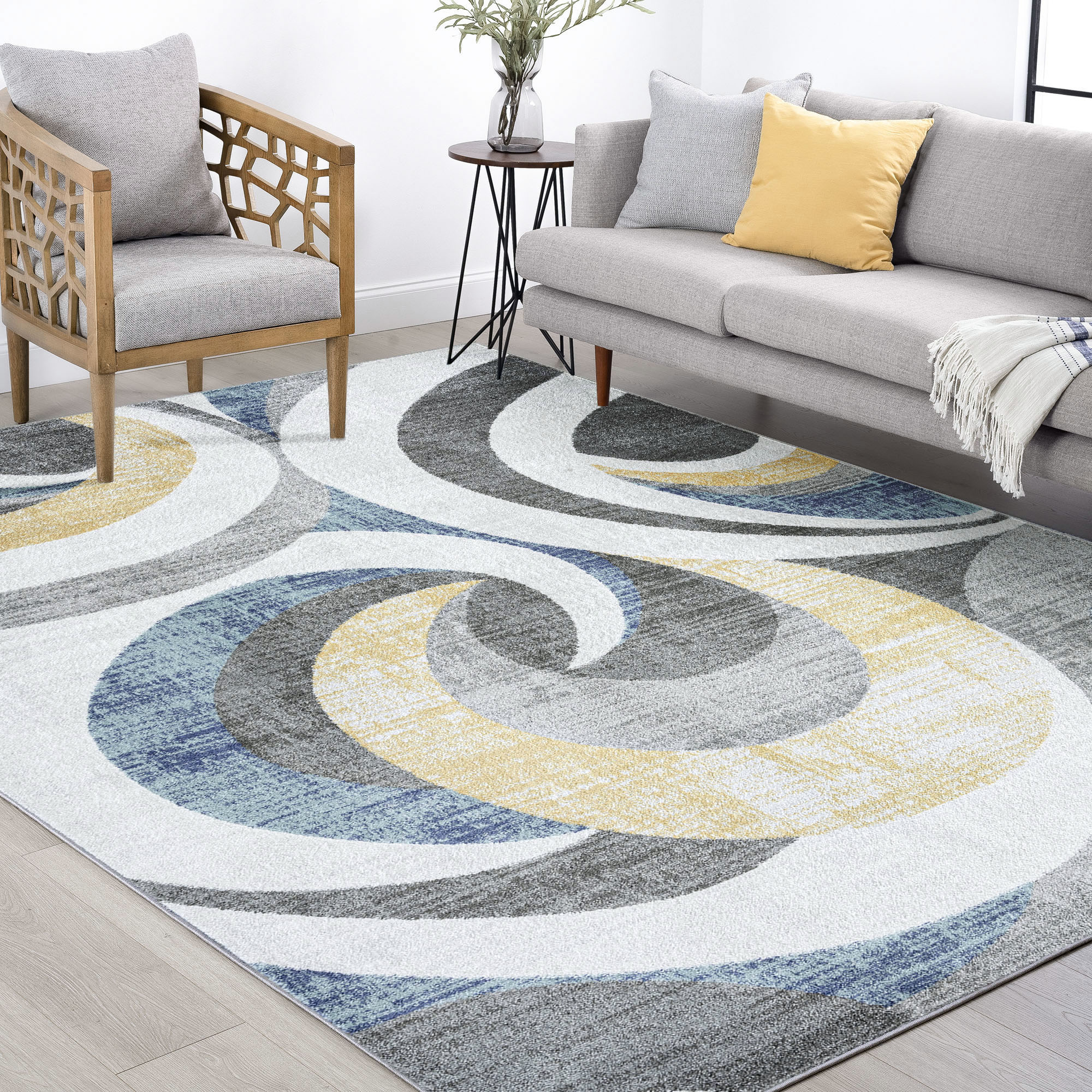 Tayse JZE1411 4X6 Jaize 4 x 6 (ft) Loomed Polypropylene Gold Rectangular Indoor Area rug