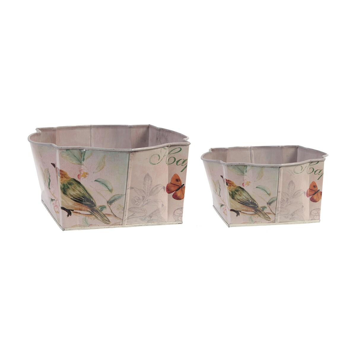 A&B Home 34345-BIRD Rectangle 8.7-Inches W Small Multiple colors/finishes Metal Contemporary/Modern Indoor/Outdoor Planter with Drainage Holes