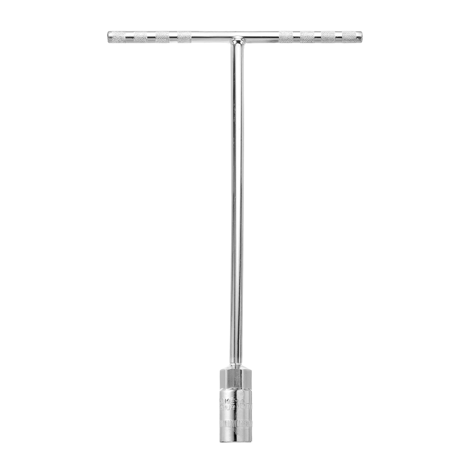 Harfington T-Handle Wrench Socket 6-Point Steel Metric Socket Wrench (16mm) with Long Reach for Motorcycle Bicycle Car Repair Silver #S26062400UX5462