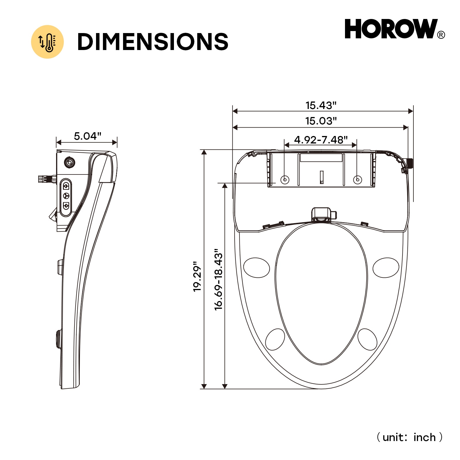 HOROW HR-B0503 Bidet-Toilet-Seats - View #11