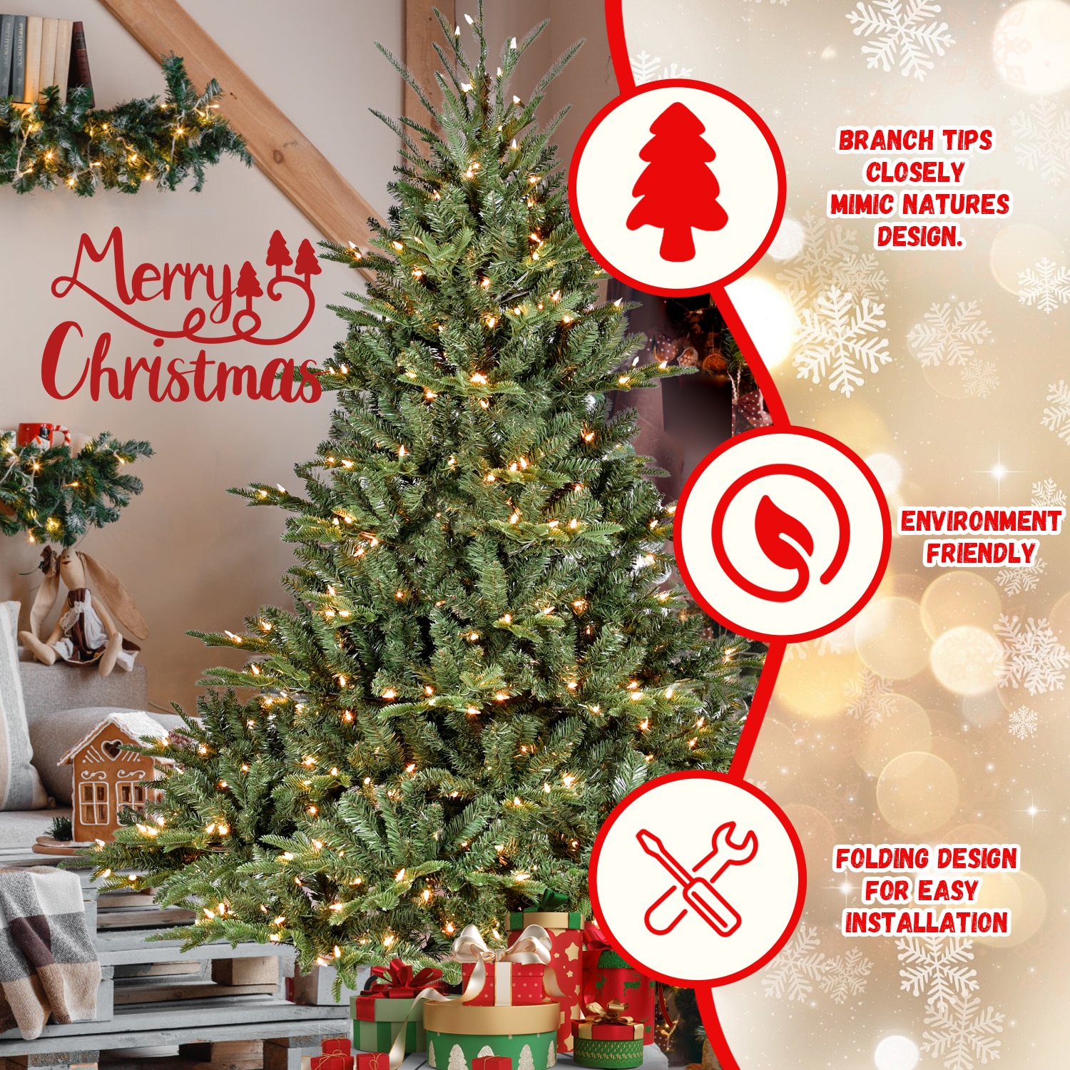 WELLFOR CM-HWY-23530US Artificial-Christmas-Trees - View #6