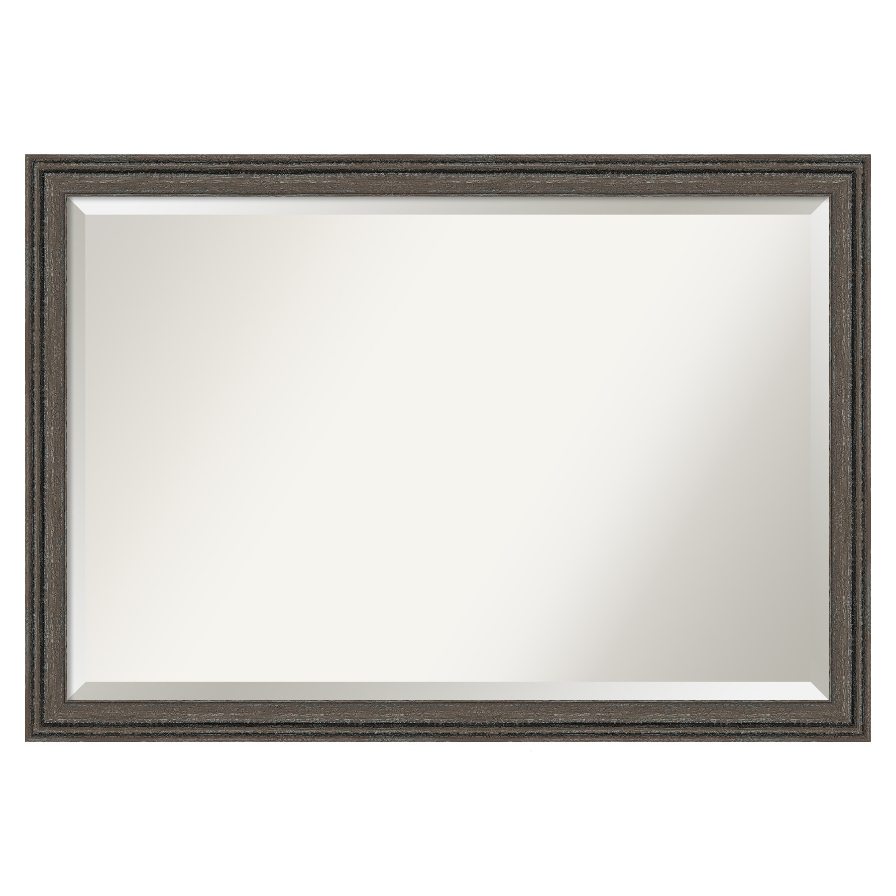 Amanti Art Upcycled Brown Grey Frame 39.5-in W x 27.5-in H Rectangle Upcycled Brown Grey Framed Vanity Mirror