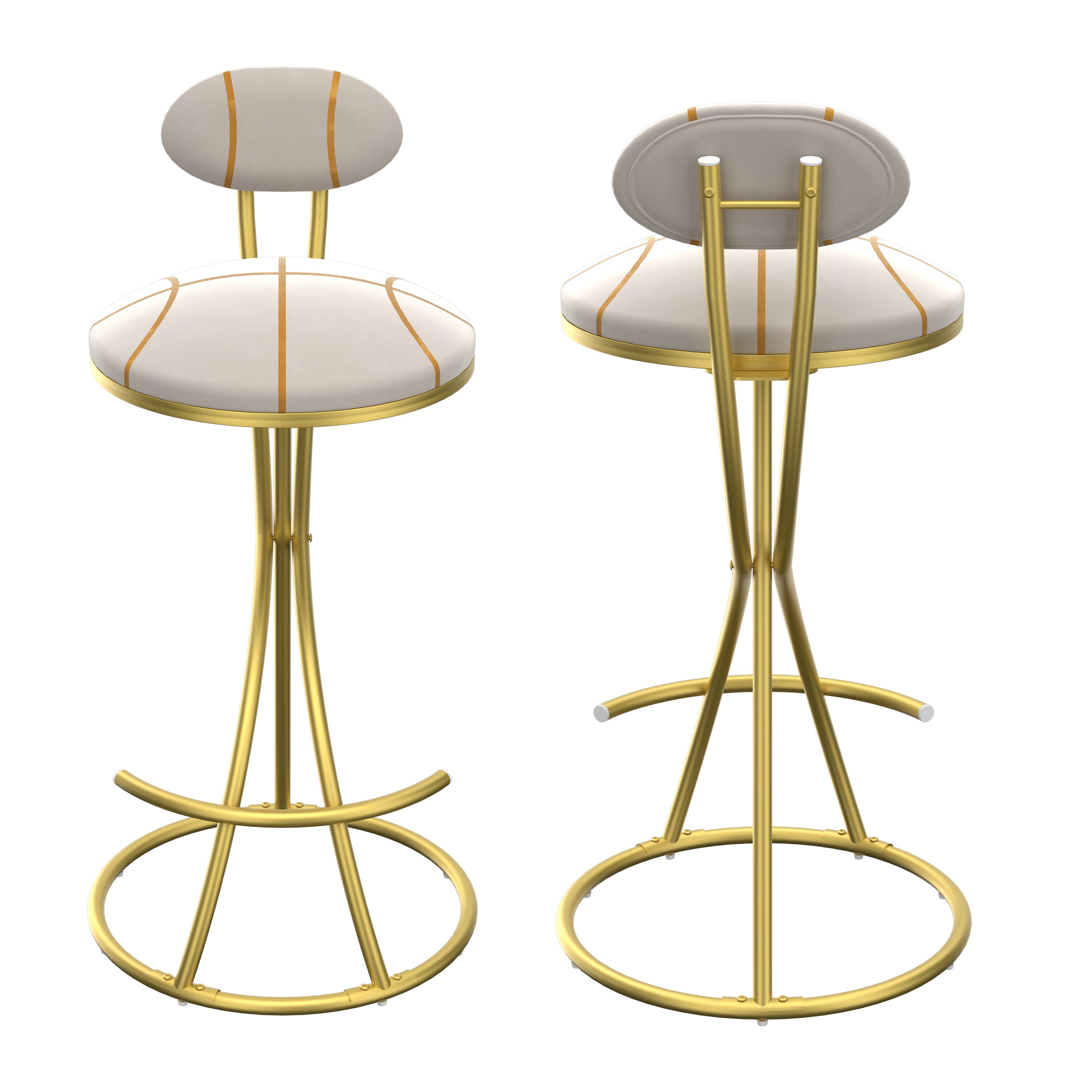 LOVMOR Set of 2 Traditional Metal Dining Side Chair Velvet Seat Metal ...