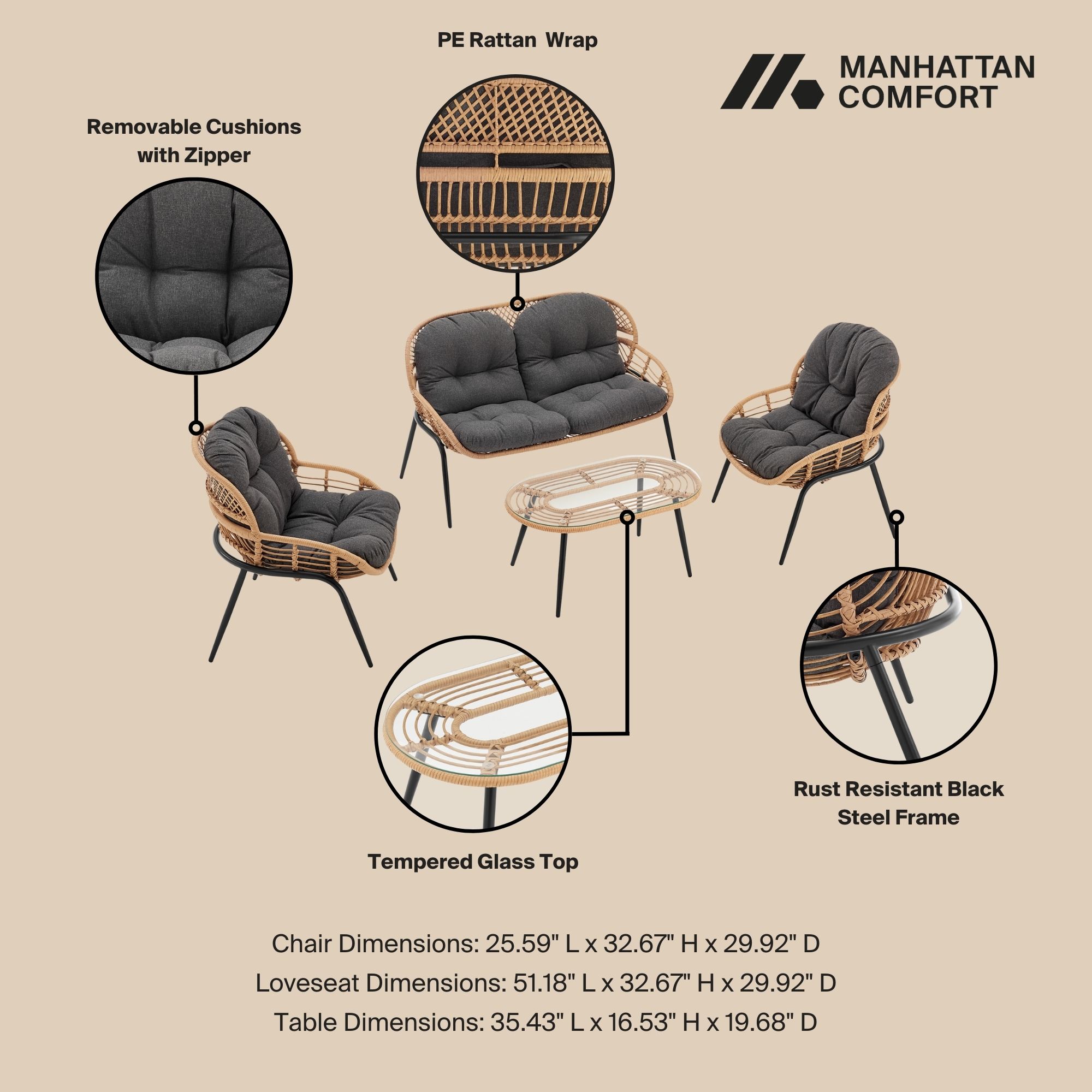Manhattan Comfort OD-CV022-GY Patio-Conversation-Sets - View #4