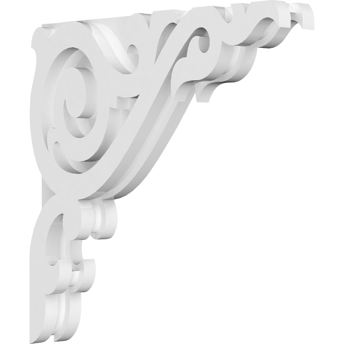 Ekena Millwork CORP01X12X12BA 1.875-in x 12-in x 12-in Baile Unfinished White PVC Paintable Corbel