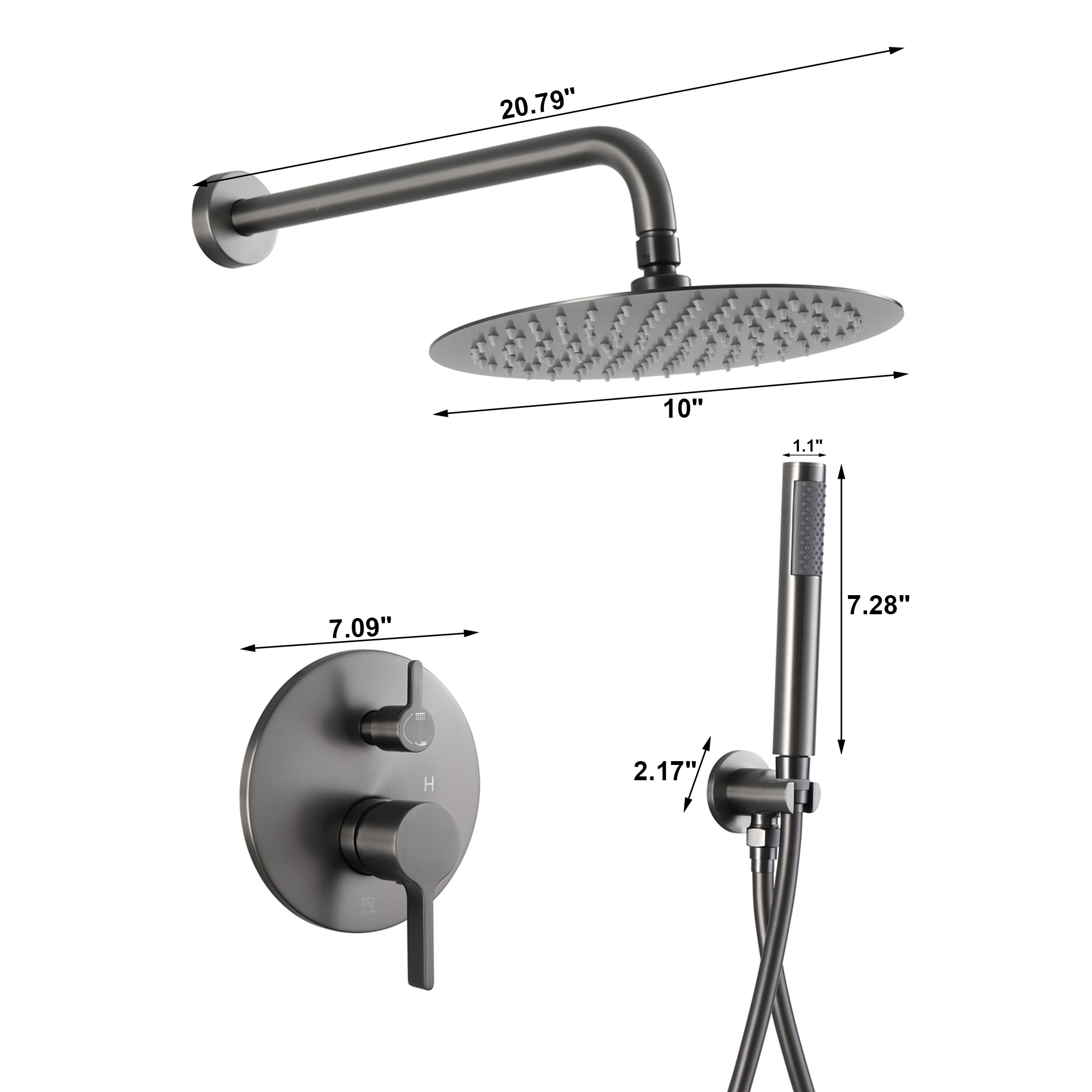 Clihome CL-EB12C3MB Showerhead-Bar-Panels - View #8