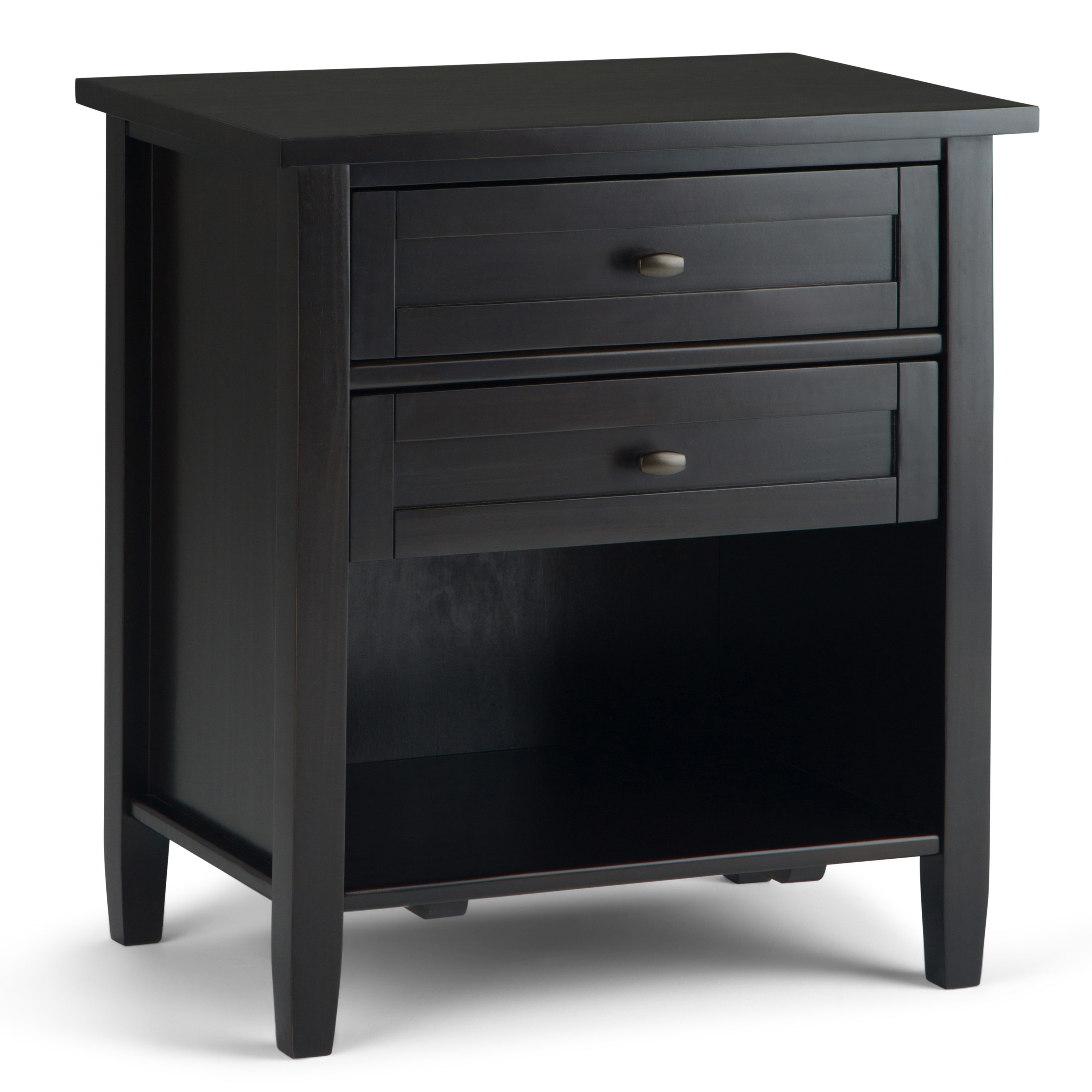 Simpli Home AXWSH-BS-BR Warm Shaker Hickory Brown Pine Nightstand