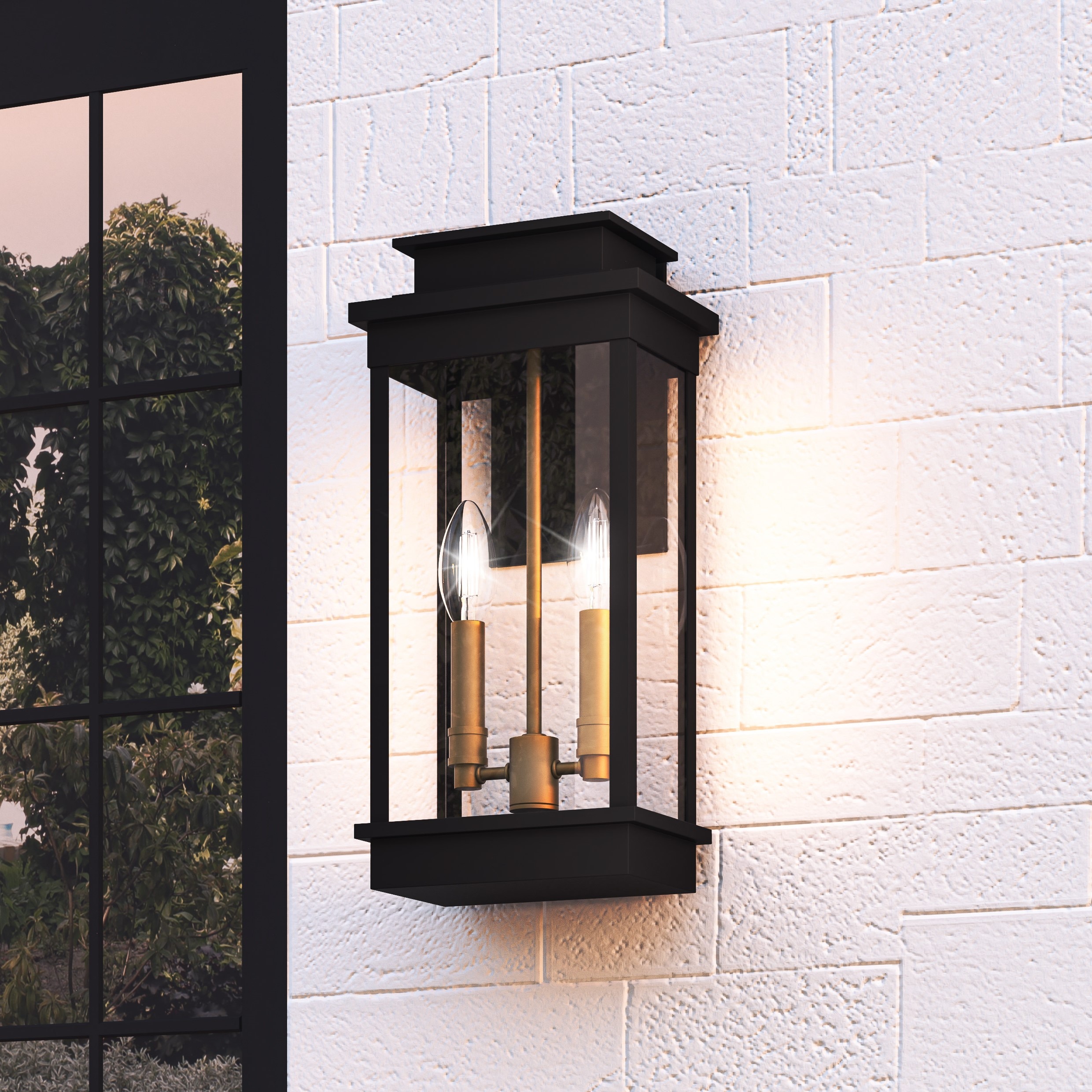 Quoizel Noelle 2-Light 18.75-in H Matte Black Outdoor Wall Light in the ...