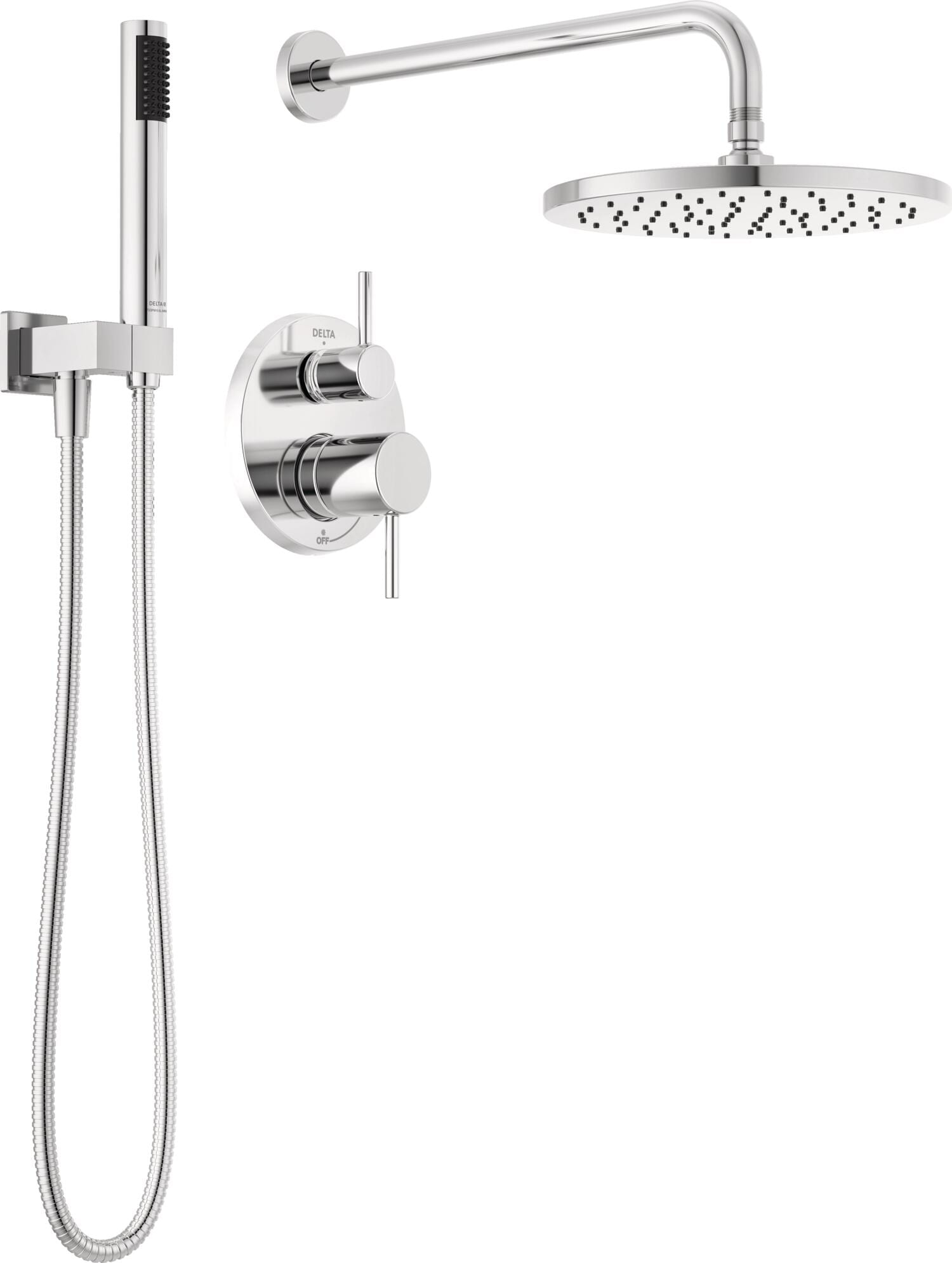 Delta Modern Chrome 2-handle Single Function Round Shower Faucet Valve ...