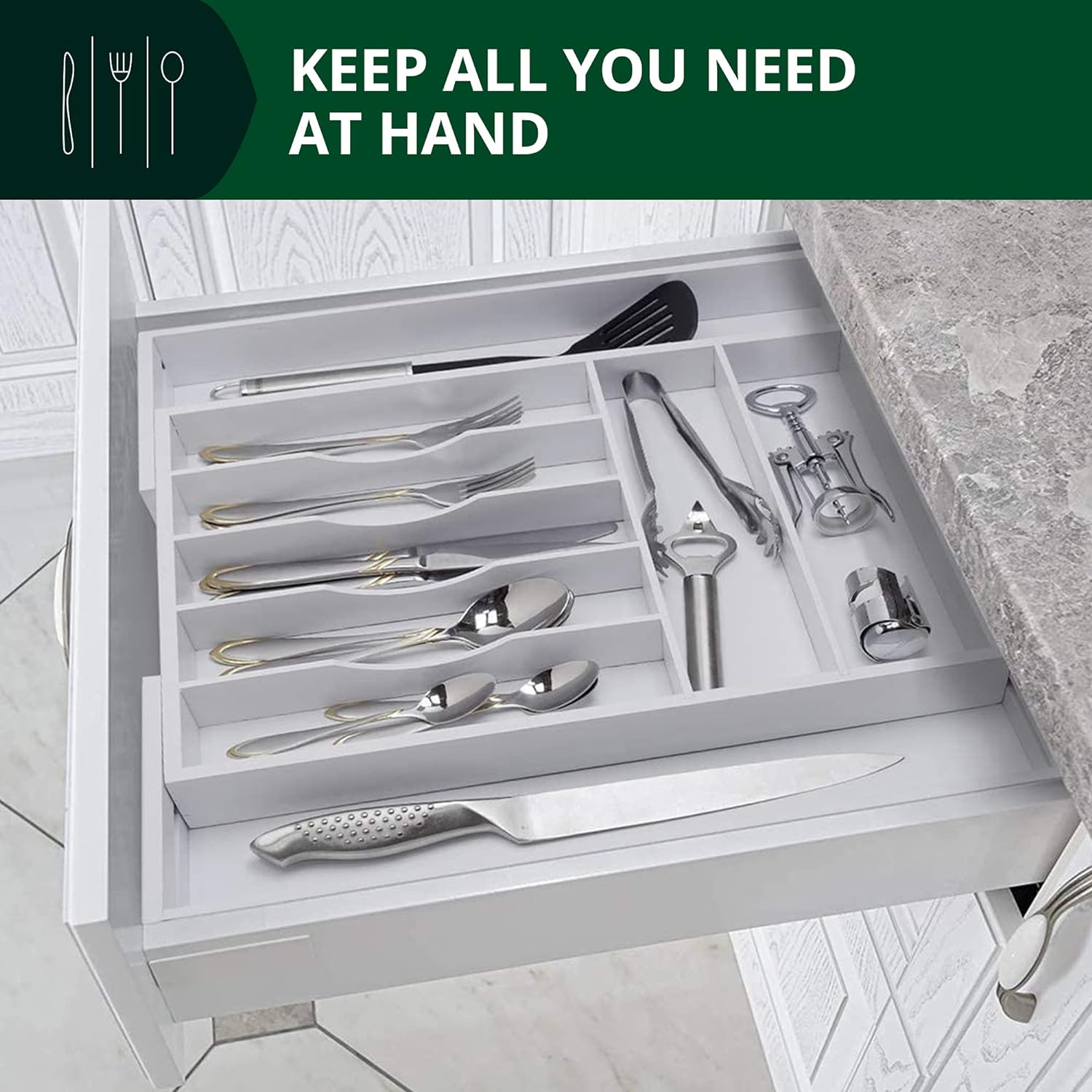 ROYAL CRAFT WOOD RCWKITDRAW-WHT Drawer-Organizers - View #5