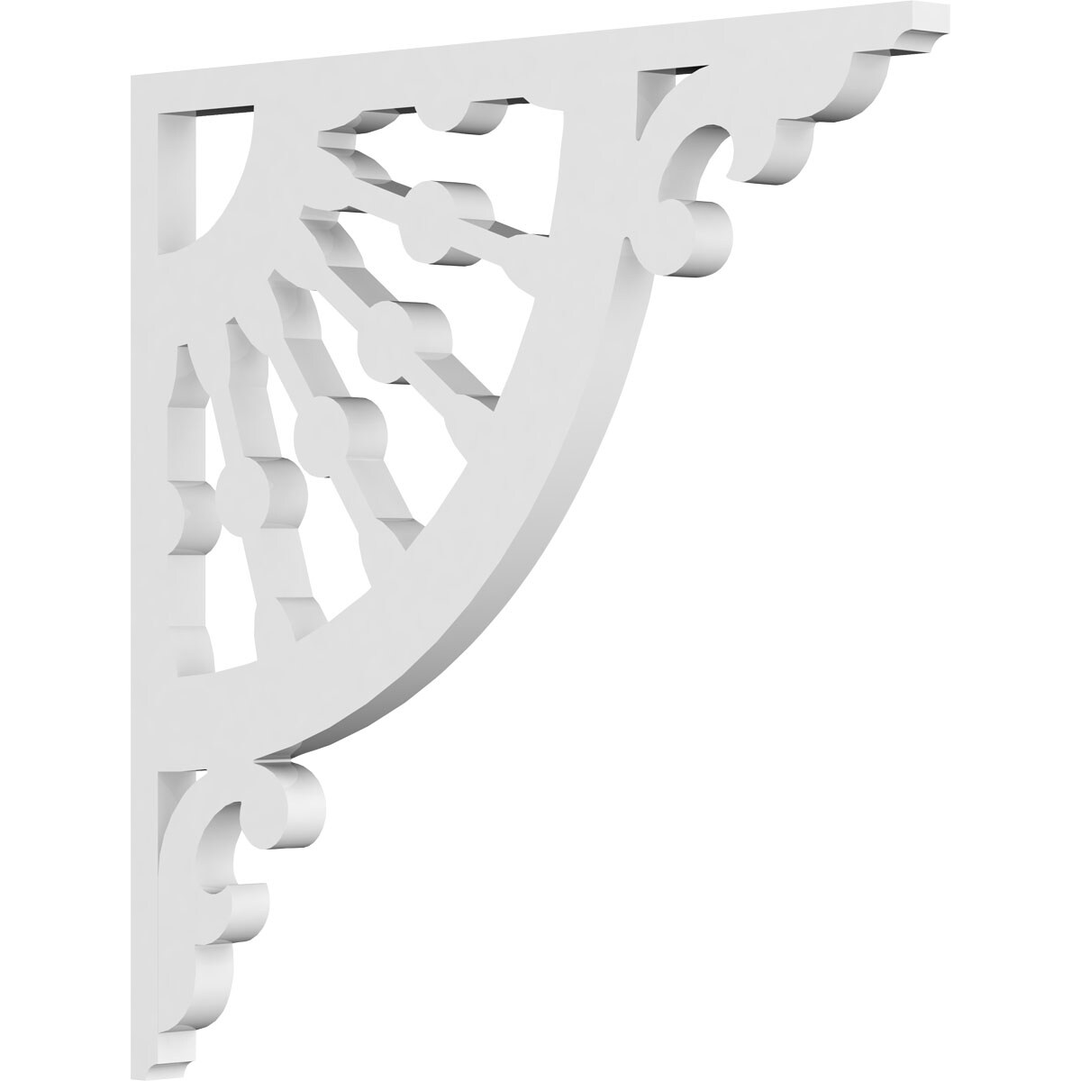 Ekena Millwork BKTP01X12X12WW Wagon Wheel 5/8-in x 12-in x 12-in Off-white PVC Standard bracket