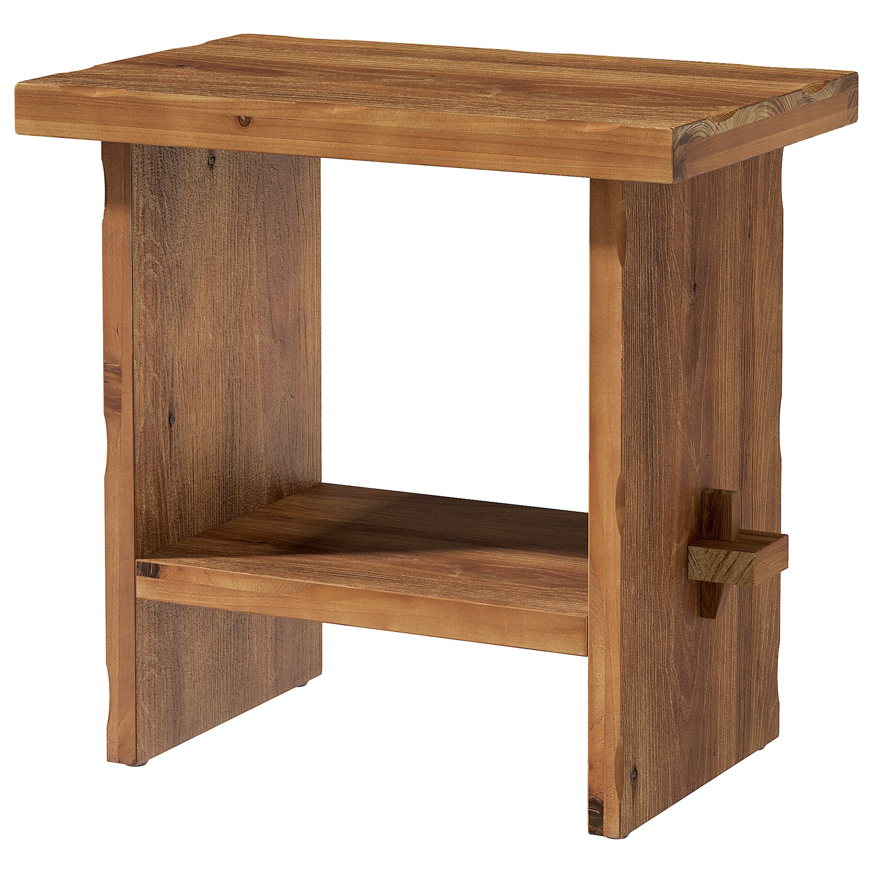 LITTLE TREE 23.6 Inch Walnut Solid Wood Side Table Wooden End Table ...