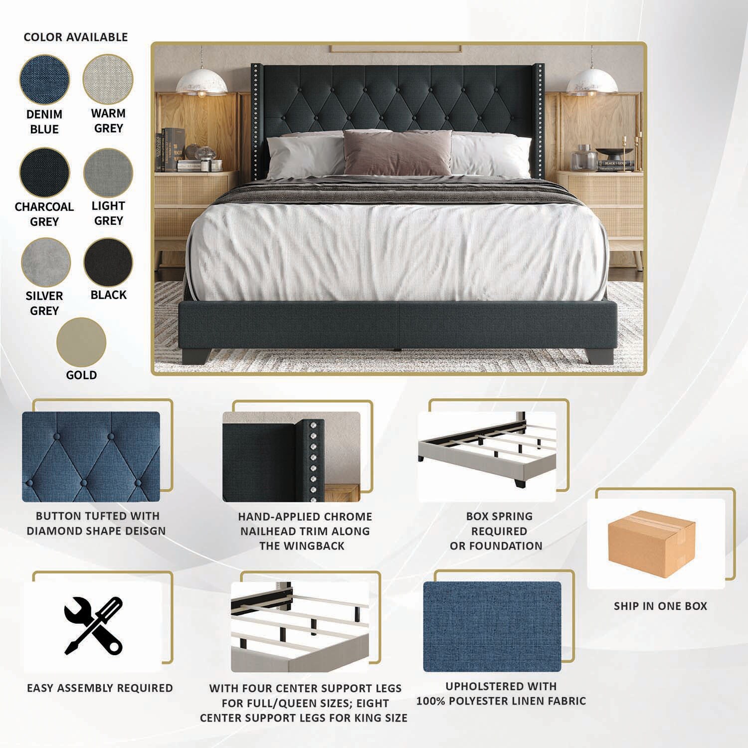 CasePiece C8403QUB-BL-LN beds - View #6