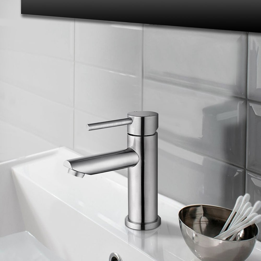 Topcraft F40704BN Burshed nickel Single hole 1-handle Low-arc Commercial/Residential Handle Bathroom Sink Faucet