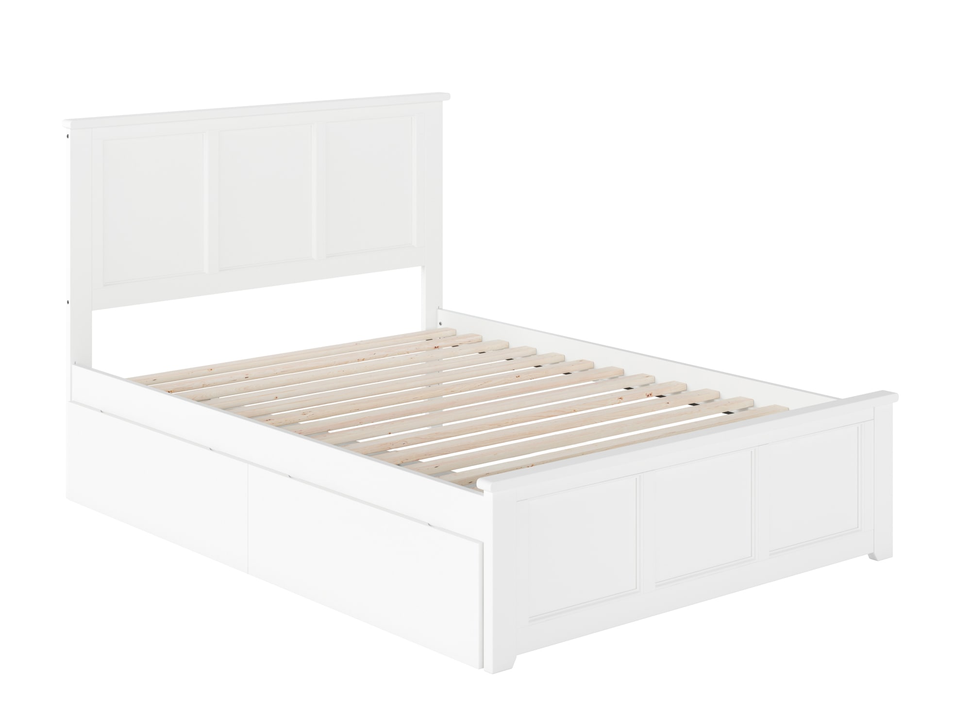 AFI Furnishings Madison White Full Wood Platform Bed with Storage in ...