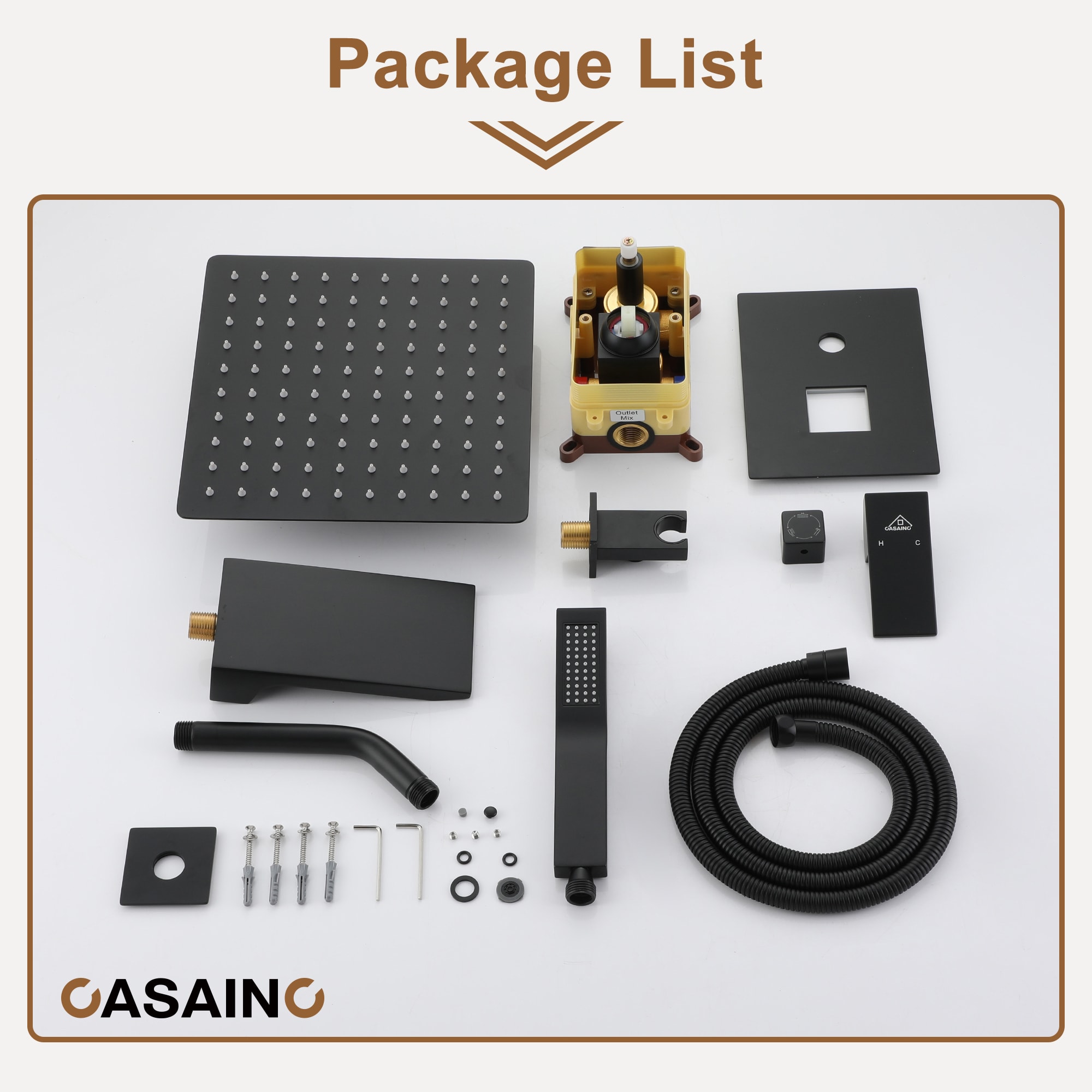 CASAINC MCS182-12MB Showerhead-Bar-Panels - View #9