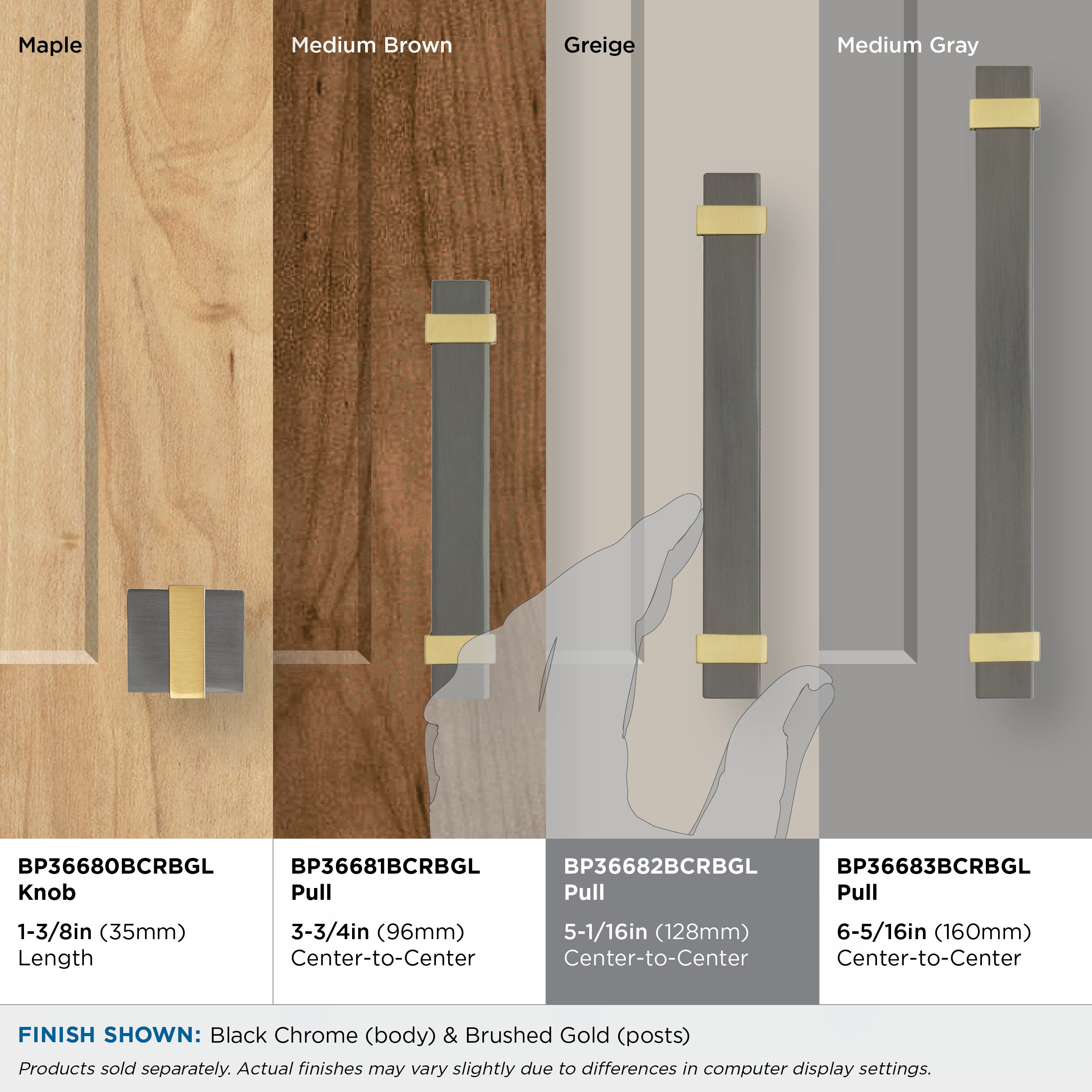 Amerock BP36682BCRBGL Cabinet-Pulls - View #3