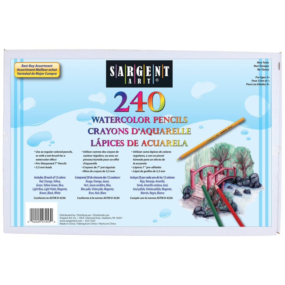 Sargent Art Watercolor Pencils Assorted Colors Pack Of 240 At Lowes Com   16415469 