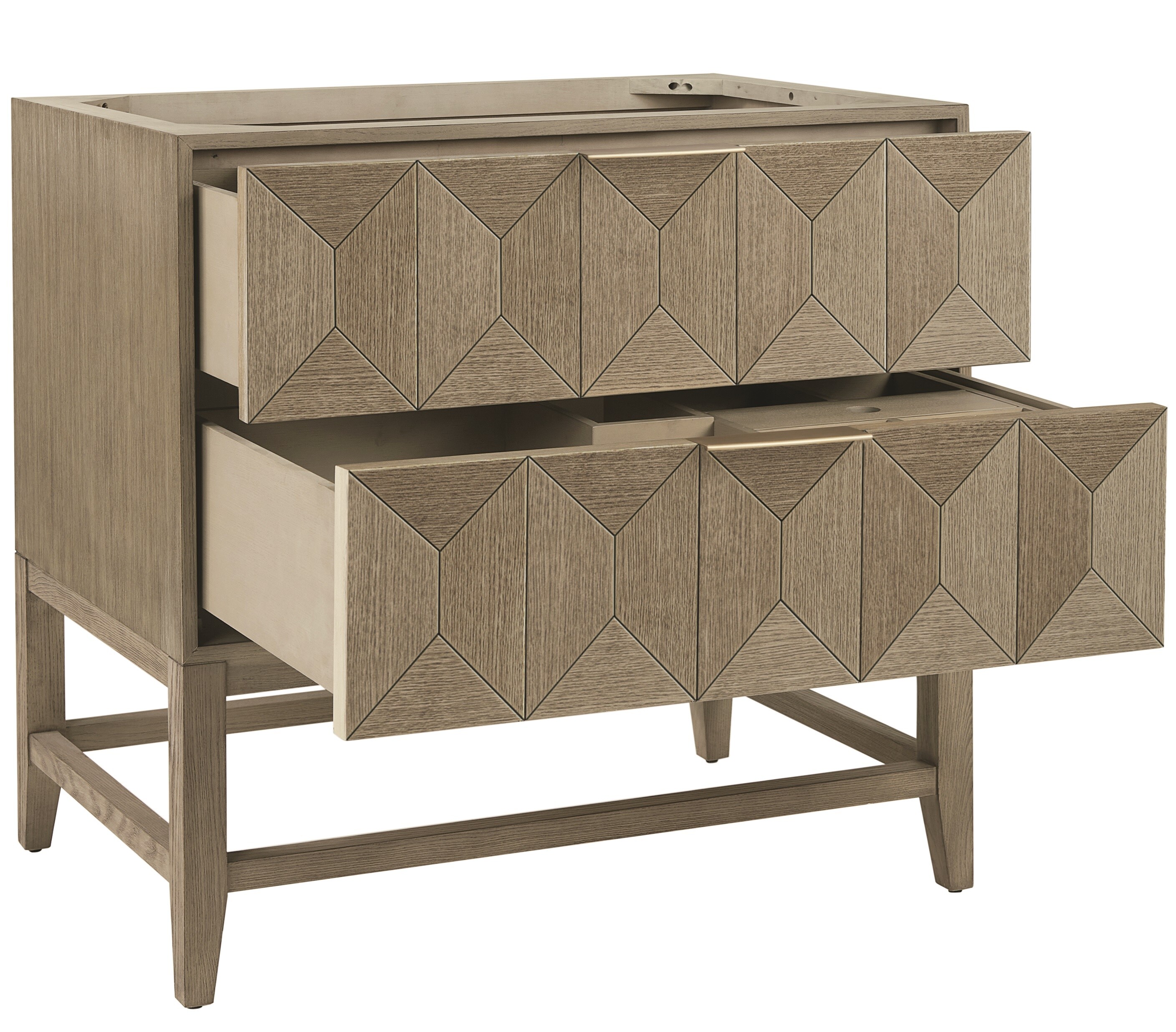 Emmeline 36" Pebble Oak Wood Veneer Single Vanity with Ceramic Sink
