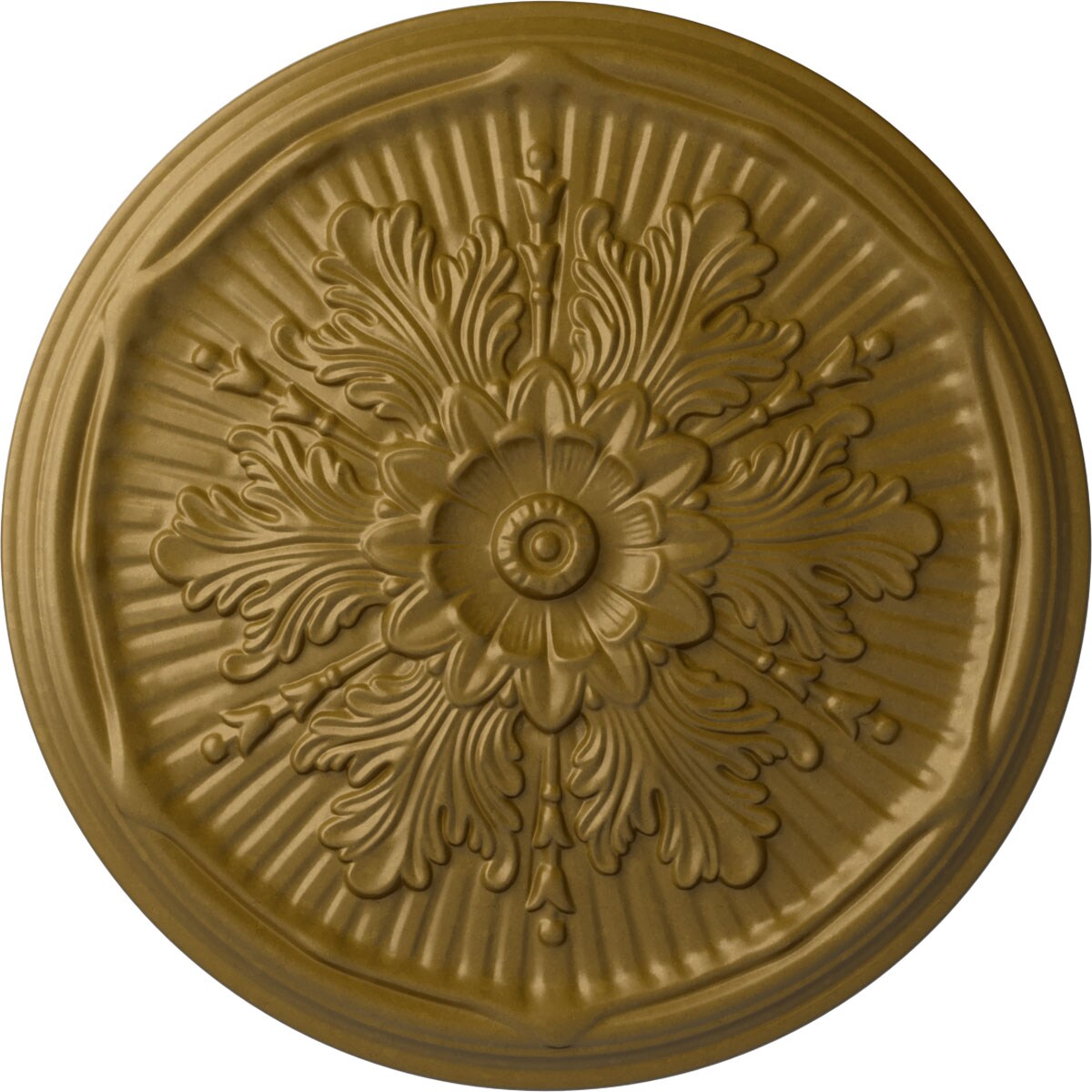 Ekena Millwork CM21LUGLS Luton 21-in W x 21-in L Painted Gold Polyurethane Split Ceiling Medallion