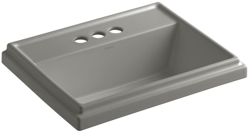 KOHLER 2991-4-K4 Tresham Cashmere Drop-In Rectangular Traditional Bathroom Sink (21.8125-in x 16-in)