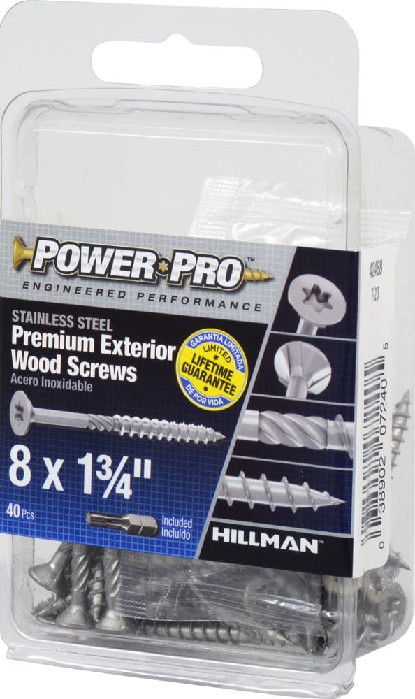 Power Pro #8 x 1-3/4-in Wood To Wood Deck Screws (40-Per Box) in the ...