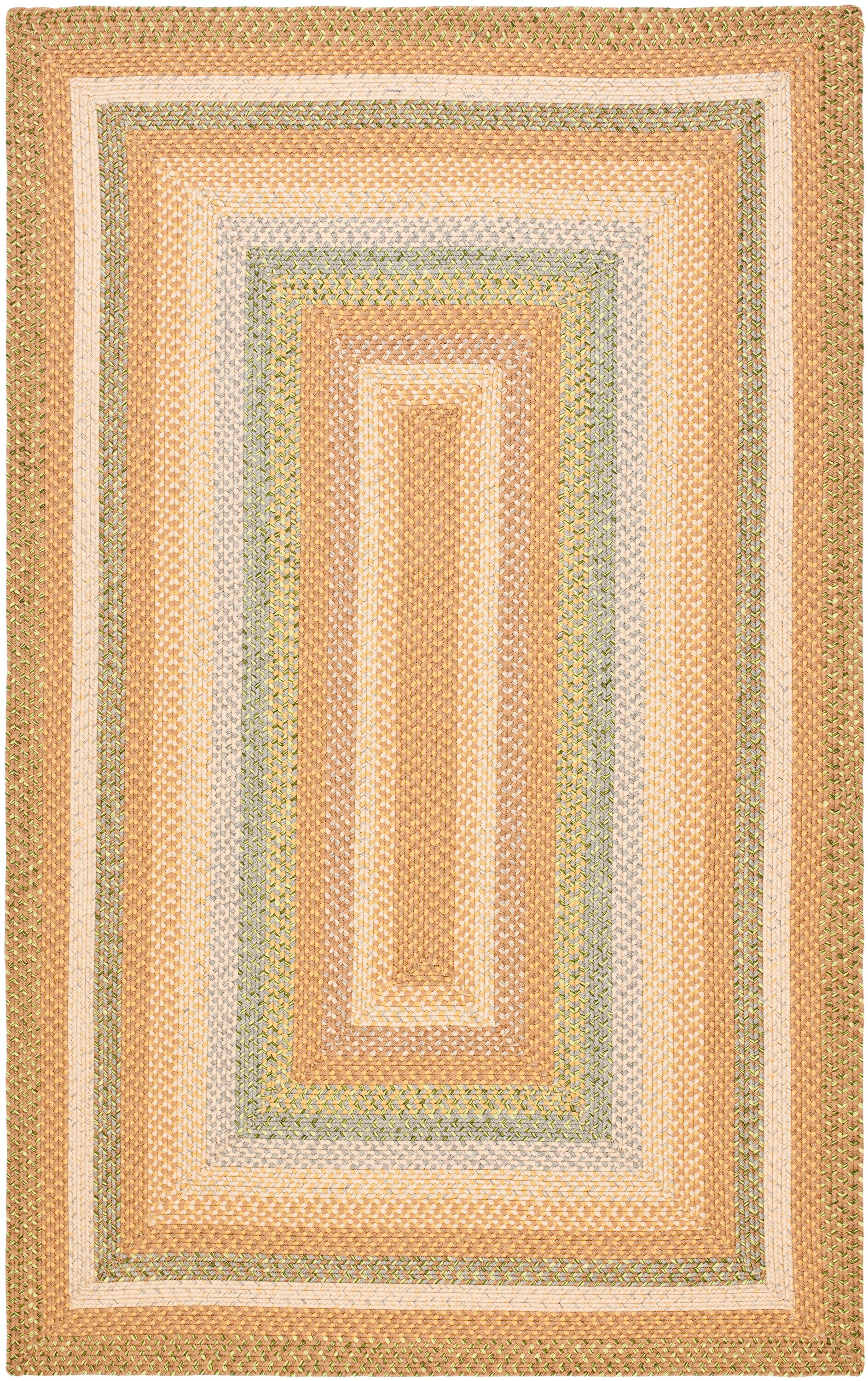 Safavieh Concord 6 X 9 Braided Tan Indoor Stripe Farmhouse/Cottage Area Rug  at