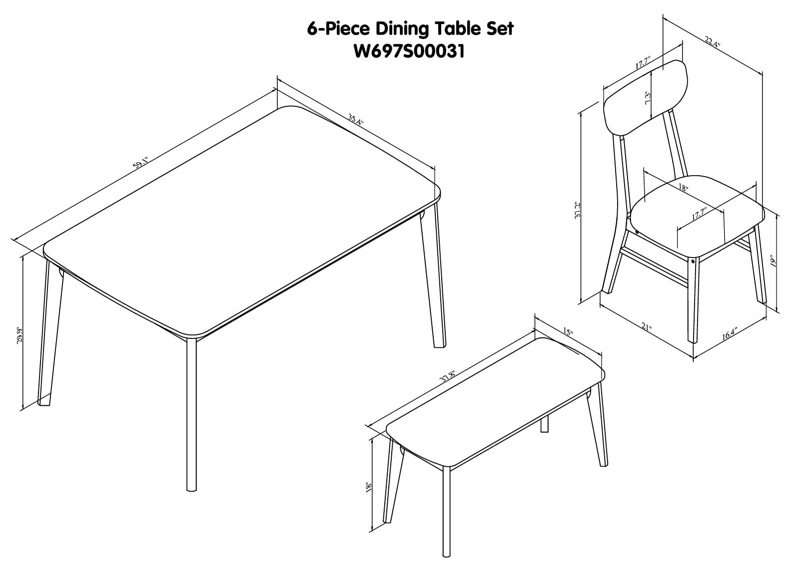Siavonce XHS00031 Dining-Sets - View #6