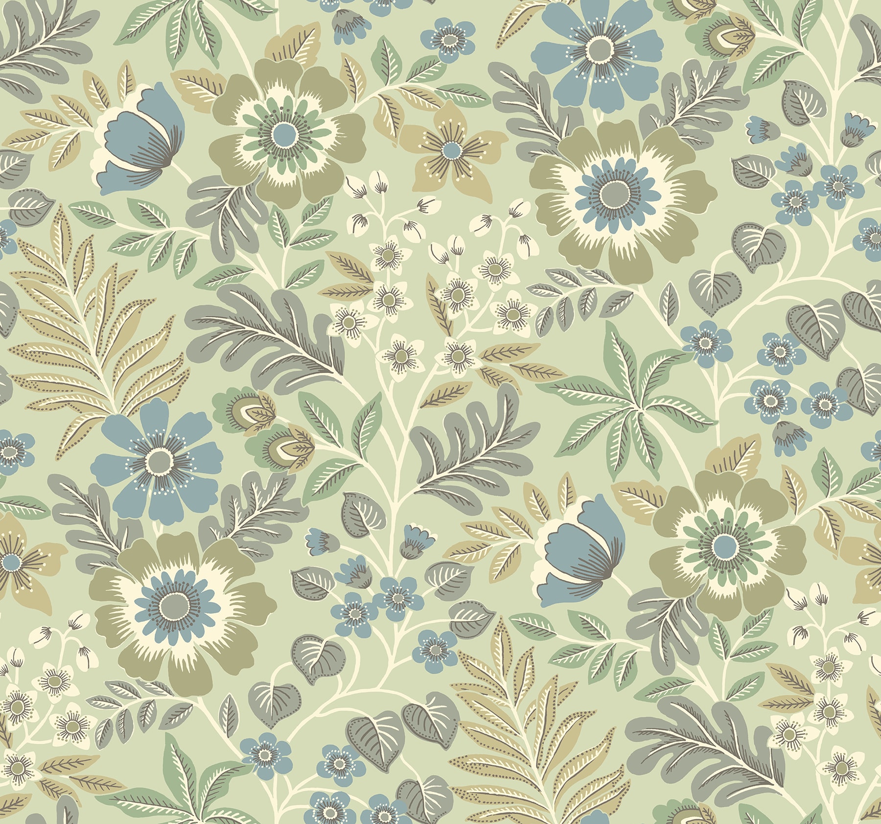 A-Street Prints 2970-87532 Revival 60.8-Sq. Feet Green Non-woven Ivy/Vines Unpasted Wallpaper