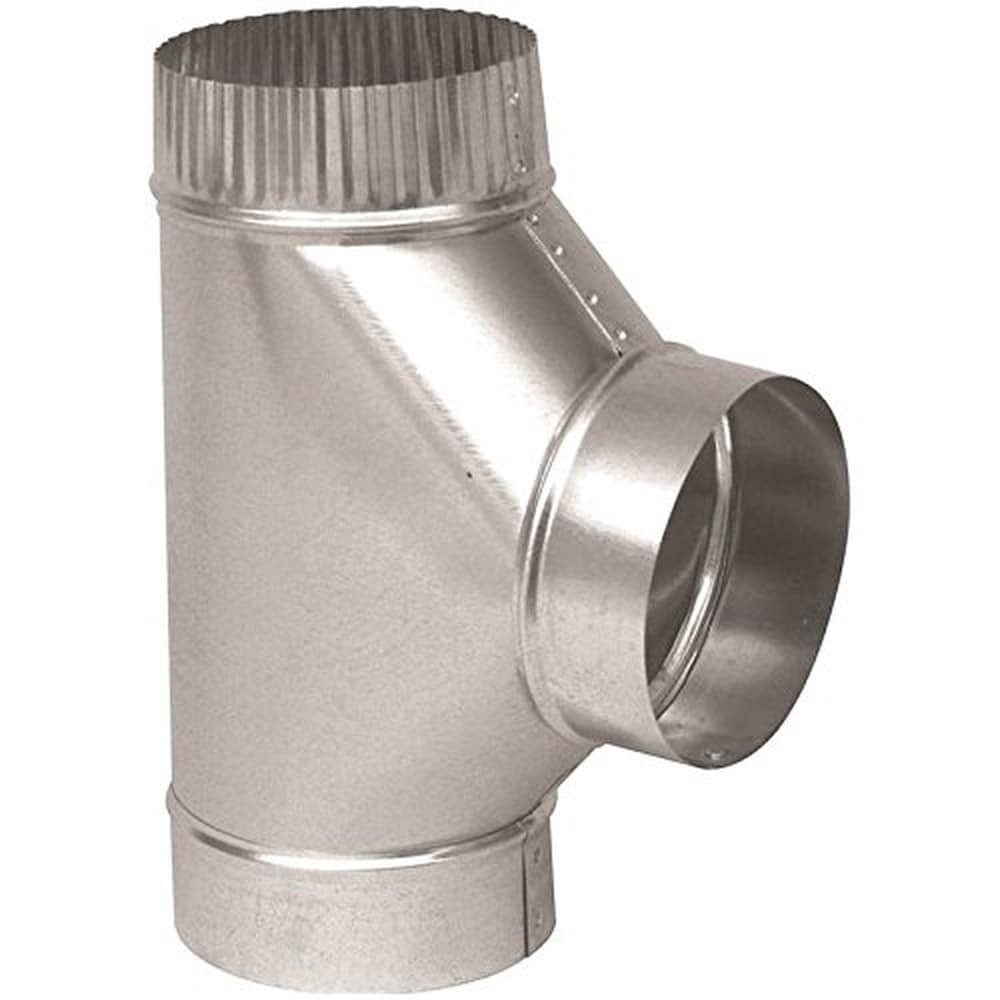 IMPERIAL Gray Metal Galvanized Stove Pipe Tee 4 (26 Gauge) Model 4-304-EZ
