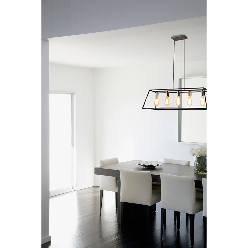 OVE Decors Agnes 5-Light Matte Black and Brushed Nickel Farmhouse LED Dry  rated Chandelier in the Chandeliers department at