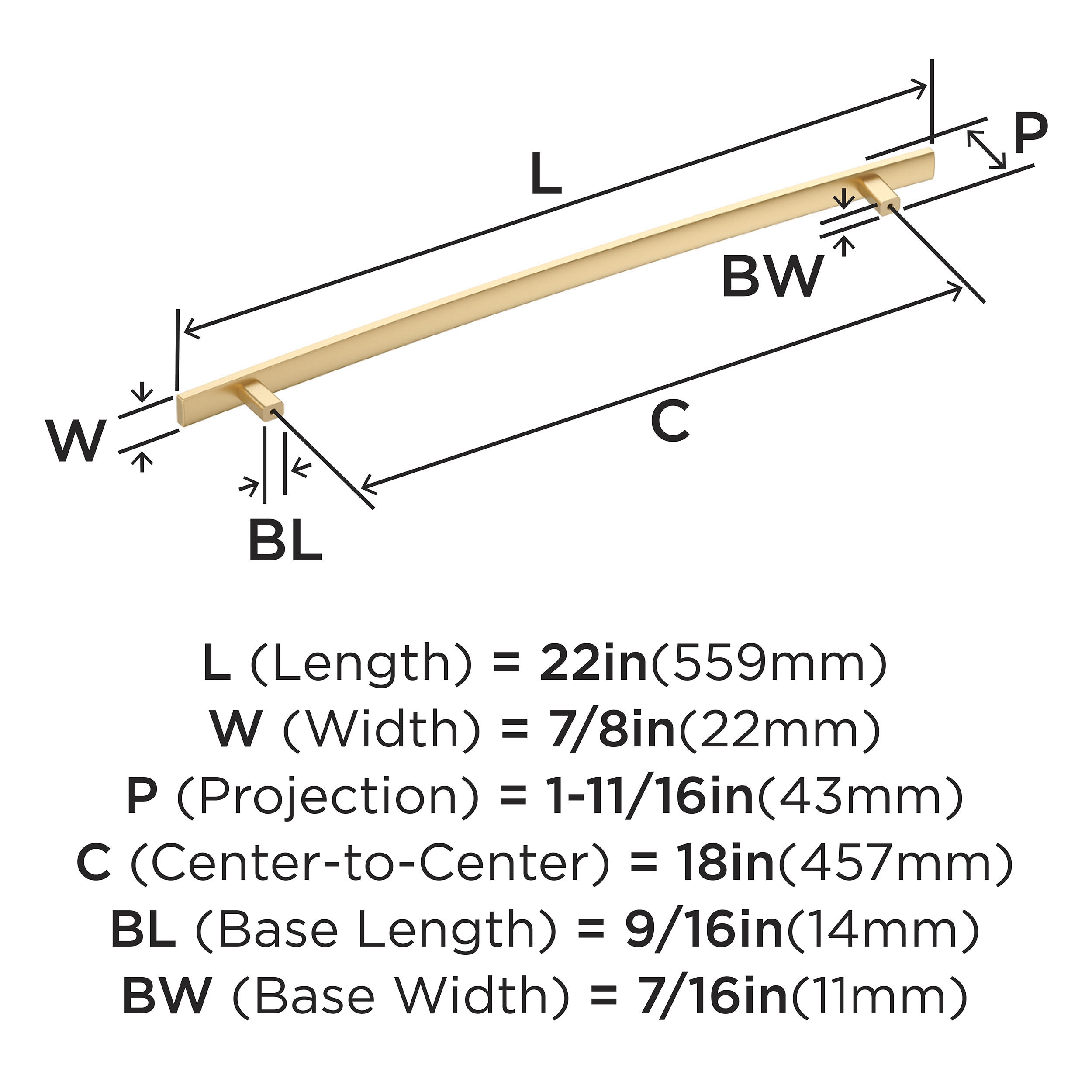 Amerock Cyprus 18-in (457Mm) Center to Center Champagne Bronze Arch Appliance For Use On Appliances Drawer Pulls BP26207CZ Sansujyuku sansujyuku.com