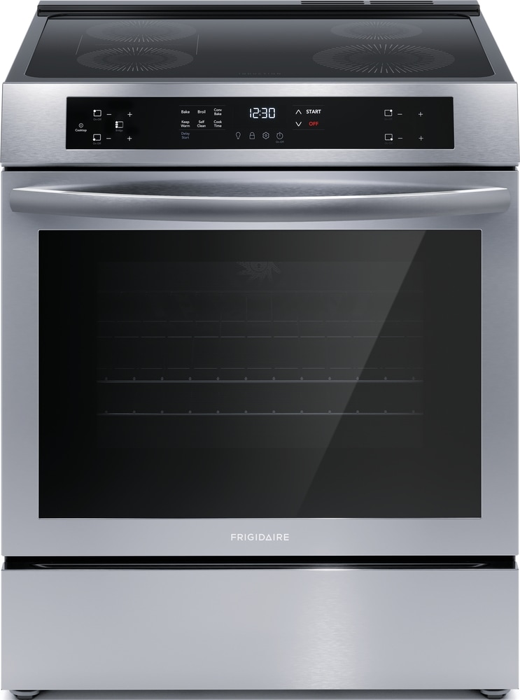 Frigidaire 30-in 4 Burners 5.3-cu ft Self-cleaning Convection Oven Slide-in Single Induction Range (Stainless Steel)