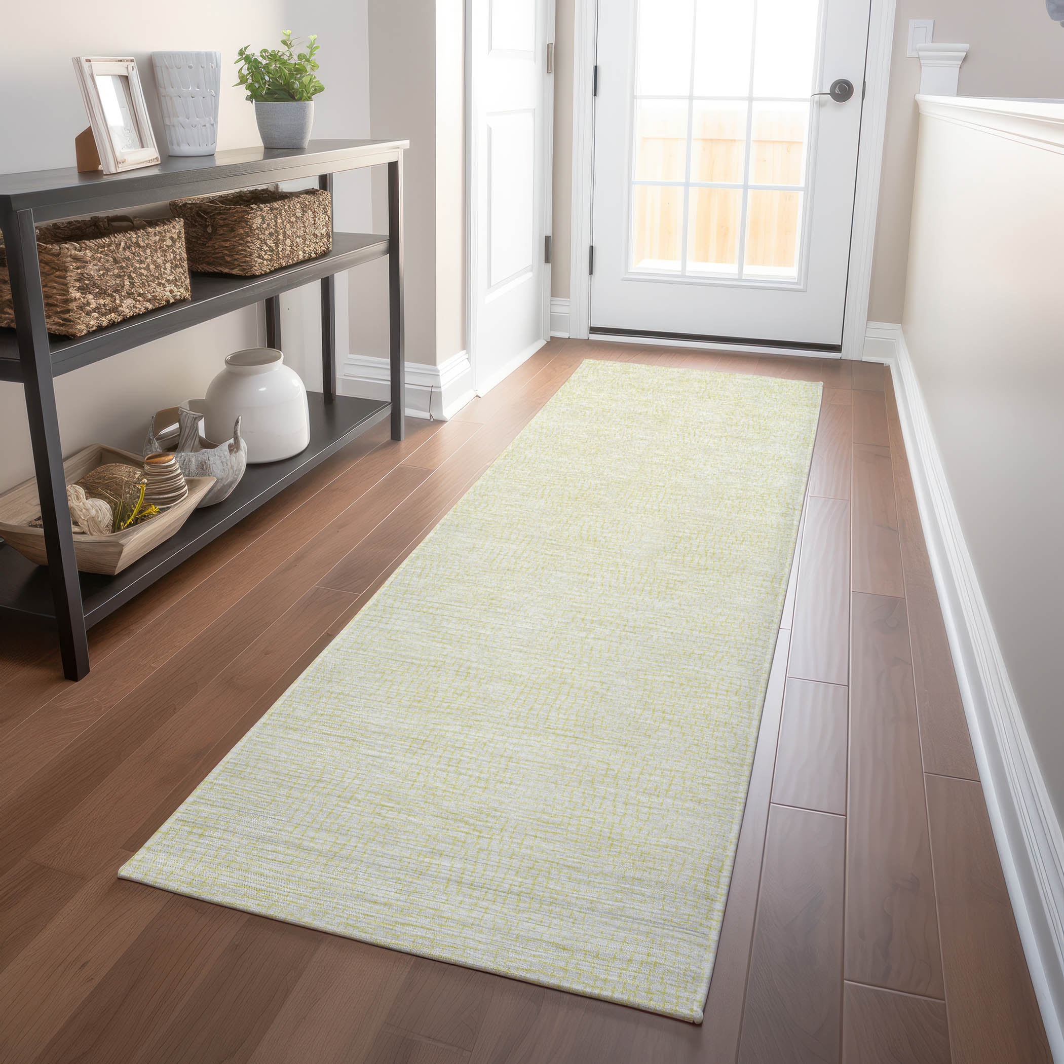 Addison Rugs ACN1058YE2X8 Chantille ACN1058YE 2 x 7 (ft) Polyester Yellow Rectangular Indoor/Outdoor Geometric Machine washable Runner rug