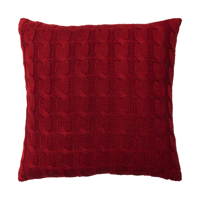 allen + roth 22-in x 22-in Red Indoor Decorative Pillow in the Throw ...
