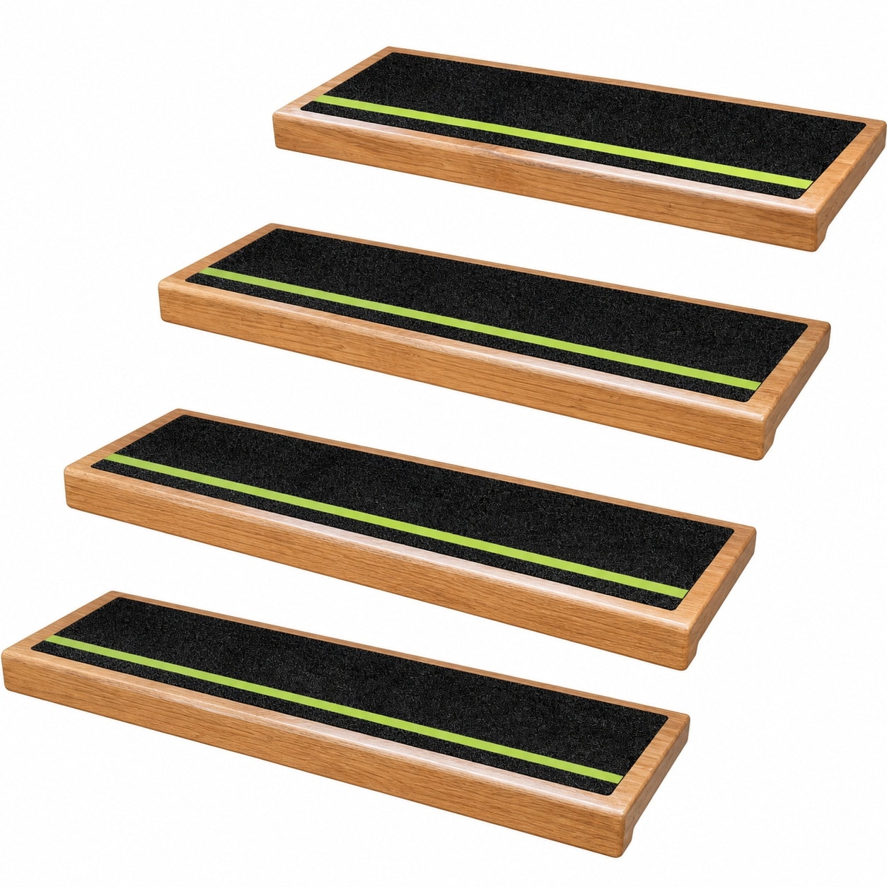 Aoibox - 6 x 30 in Black Glow in the Dark Anti Slip Stair Treads with 80 Grit Heavy Grip Surface...
